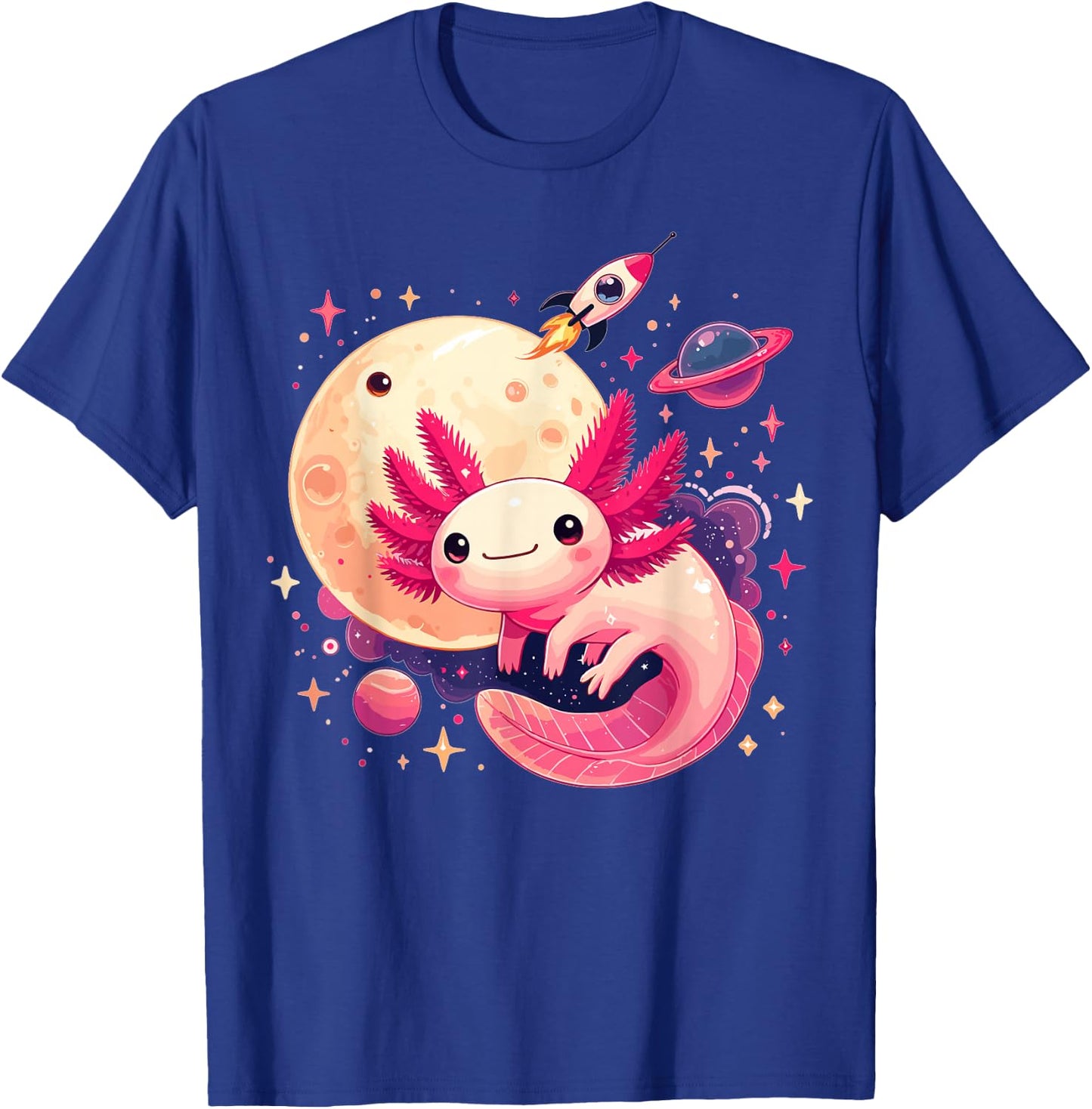 Cute Space Axolotl Kawaii Anime Pastel Goth T-Shirt - T-Shirt | Royal