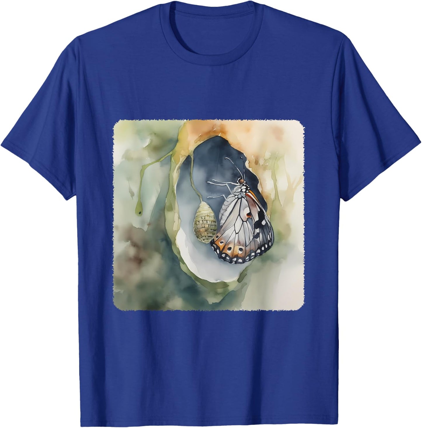 A Butterfly Emerging From A Cocoon. Butterfly Life Cycle T-Shirt - T-Shirt | Royal