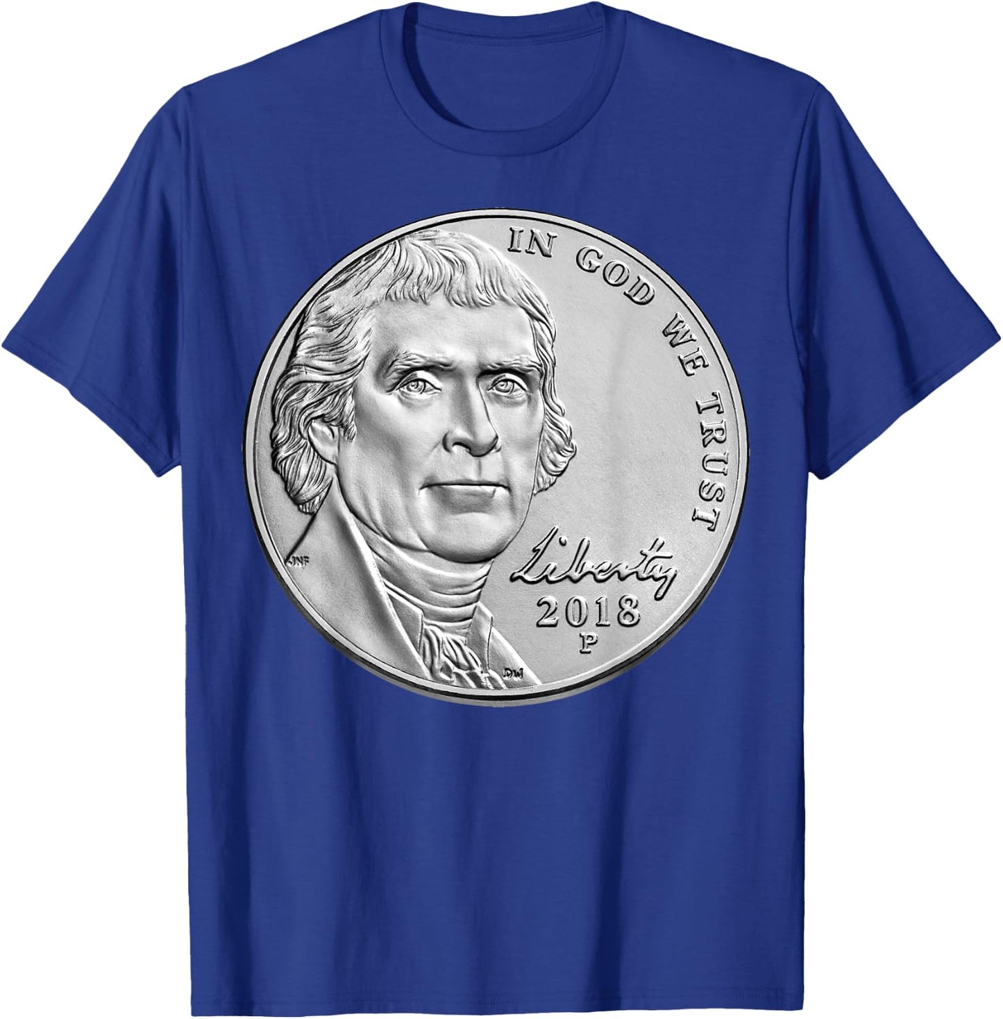 USA Coins Nickel 5 Cents America United States T-Shirt - T-Shirt | Royal