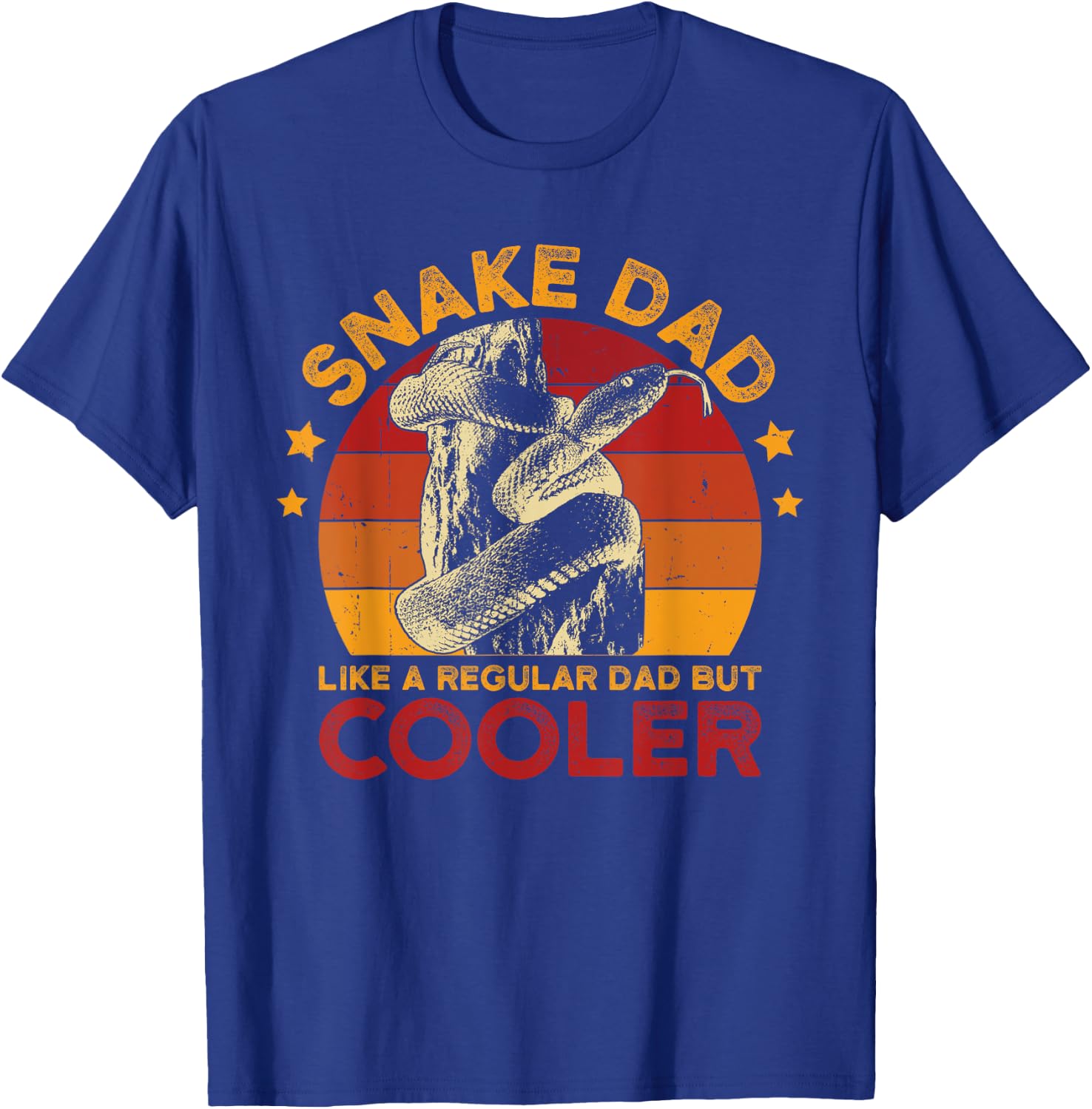 Snake Dad Like A Regular Father Men Vintage Serpent T-Shirt - T-Shirt | Royal