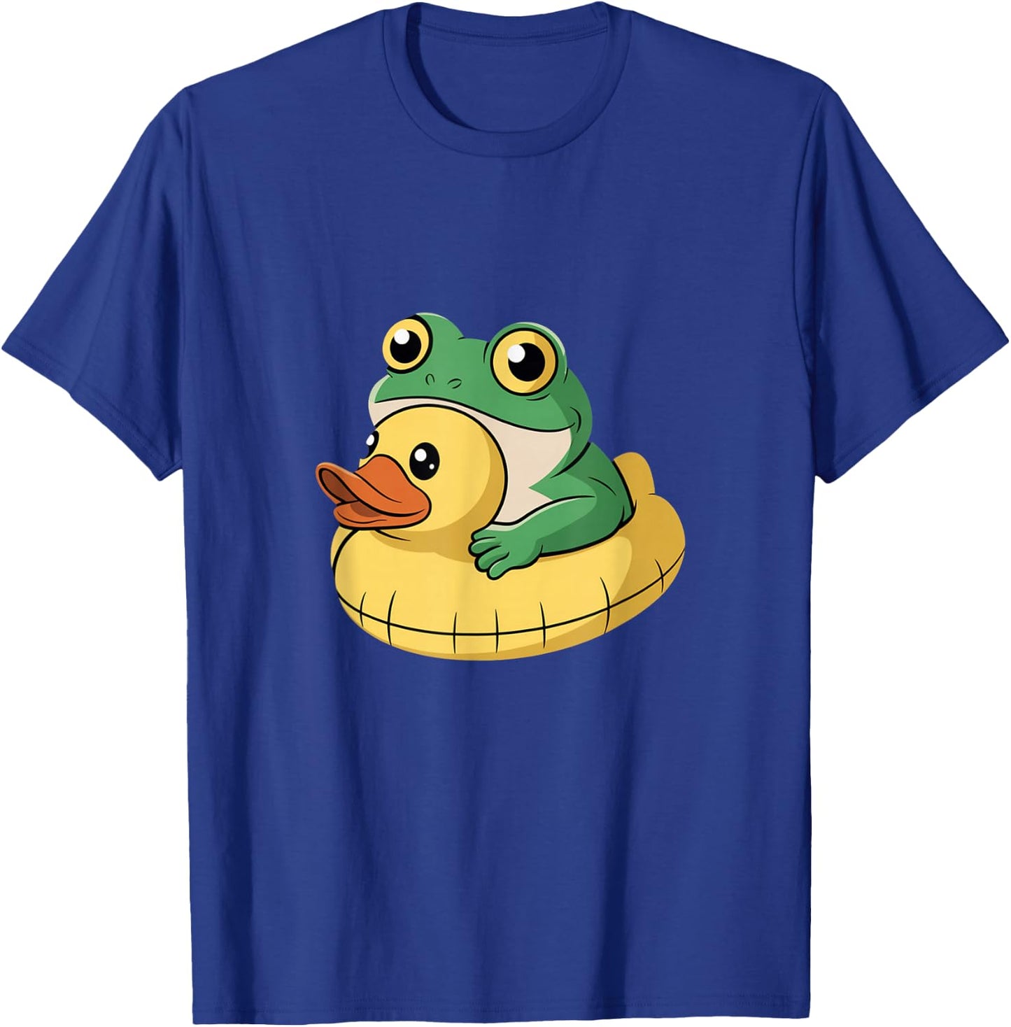 Frog with Duck Float Cute Vacation Beach Pool Humor T-Shirt - T-Shirt | Royal
