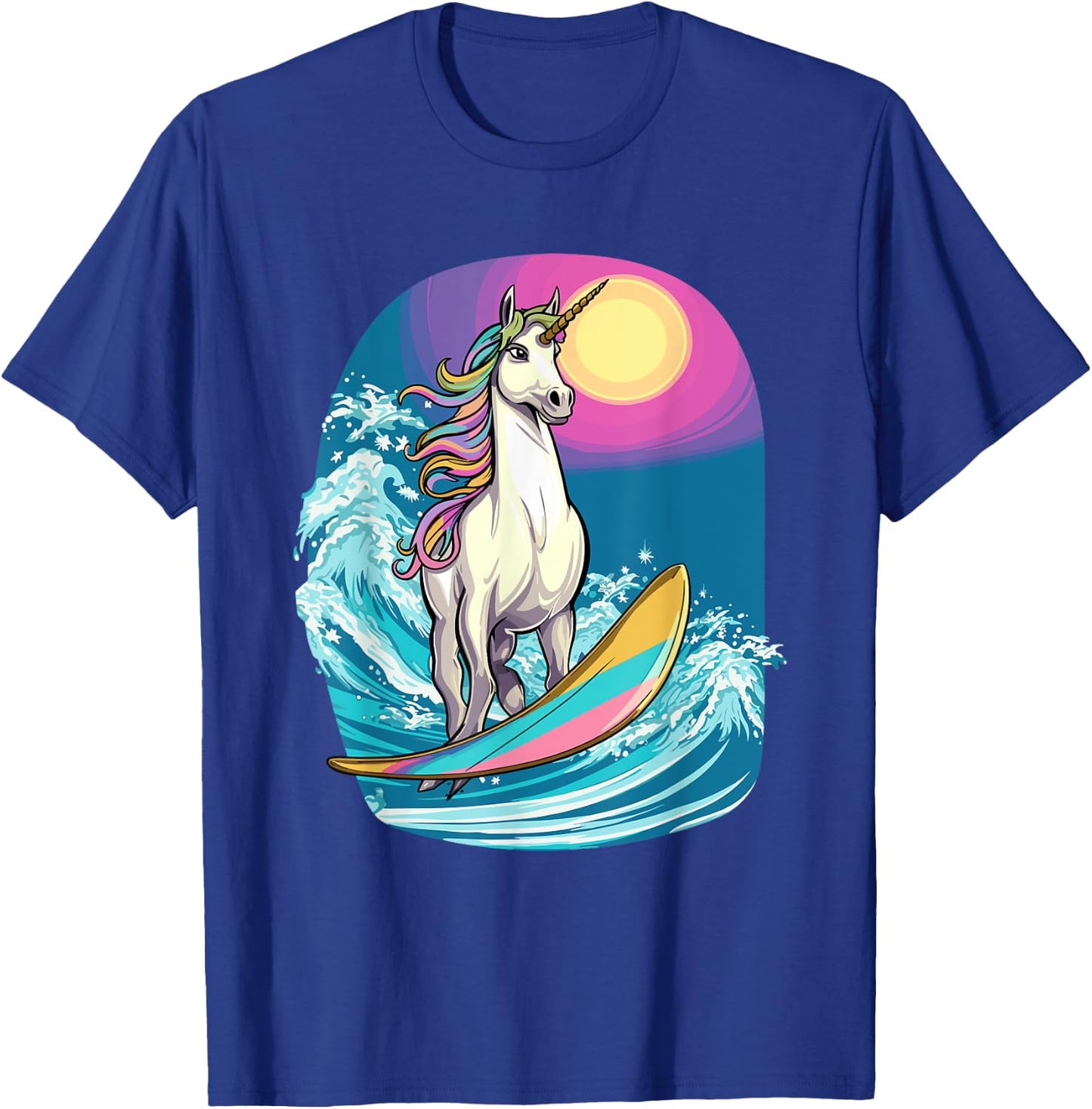 Unicorn Surfing Apparel Surfboard Surf Surfer Kids T-Shirt - T-Shirt | Royal