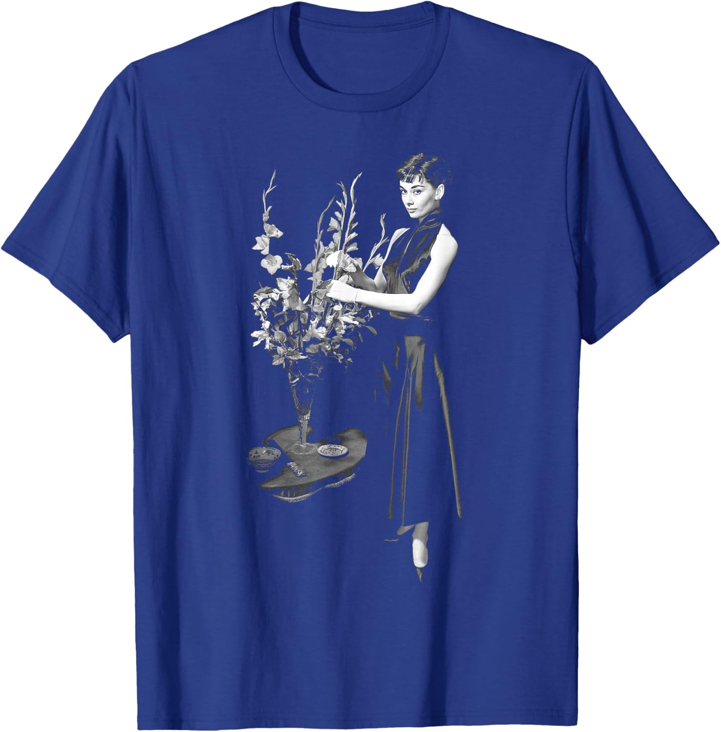 Audrey Hepburn Flowers T-Shirt - T-Shirt | Royal