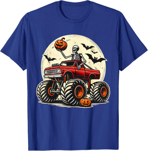 Monster Truck Skeleton Halloween T-Shirt - T-Shirt | Royal