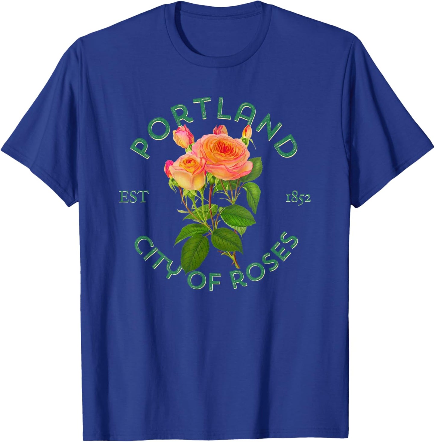 Portland Oregon OR City Of Roses Flower Gardener Souvenir T-Shirt - T-Shirt | Royal