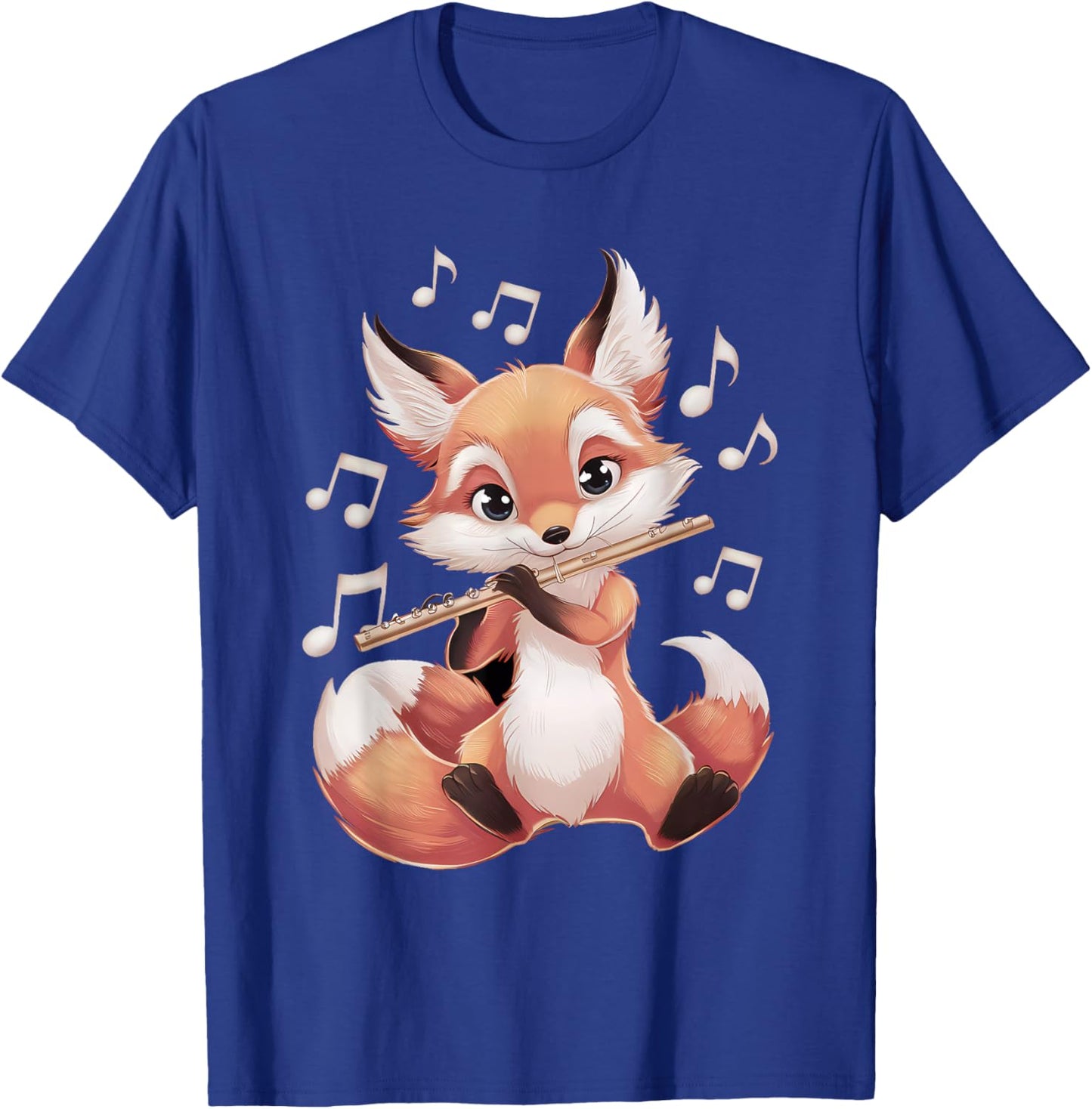 Fox Playing Flute T-Shirt - T-Shirt | Royal