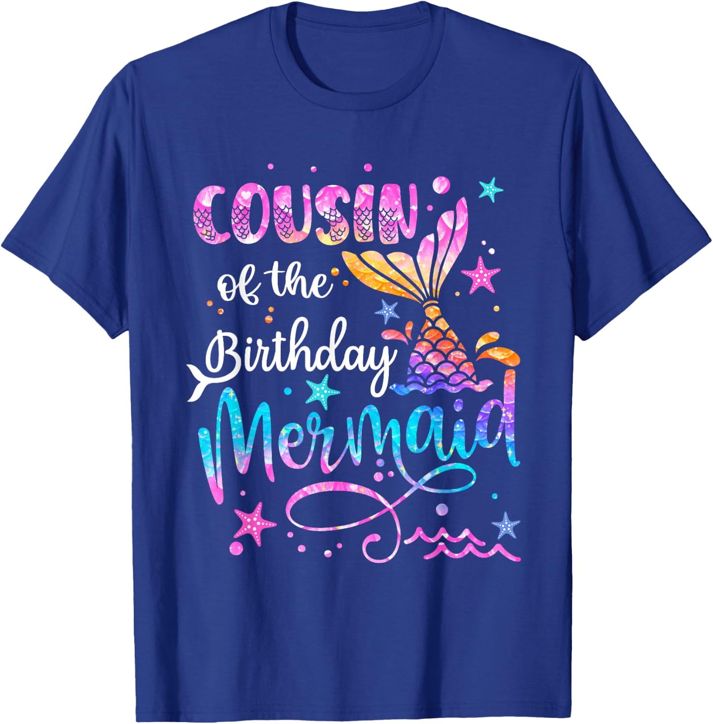 Cousin Of The Birthday Mermaid Matching Family 1st Birthday T-Shirt - T-Shirt | Royal