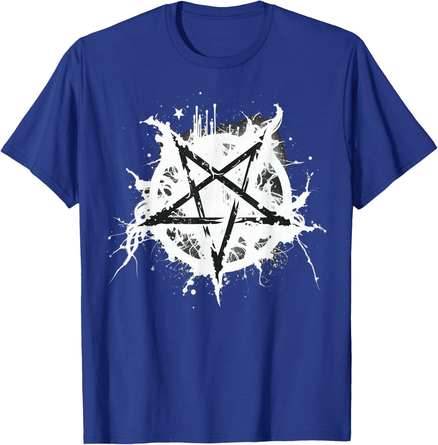 Schwarz-weißes satanisches Pentagramm T-Shirt - T-Shirt | Royal