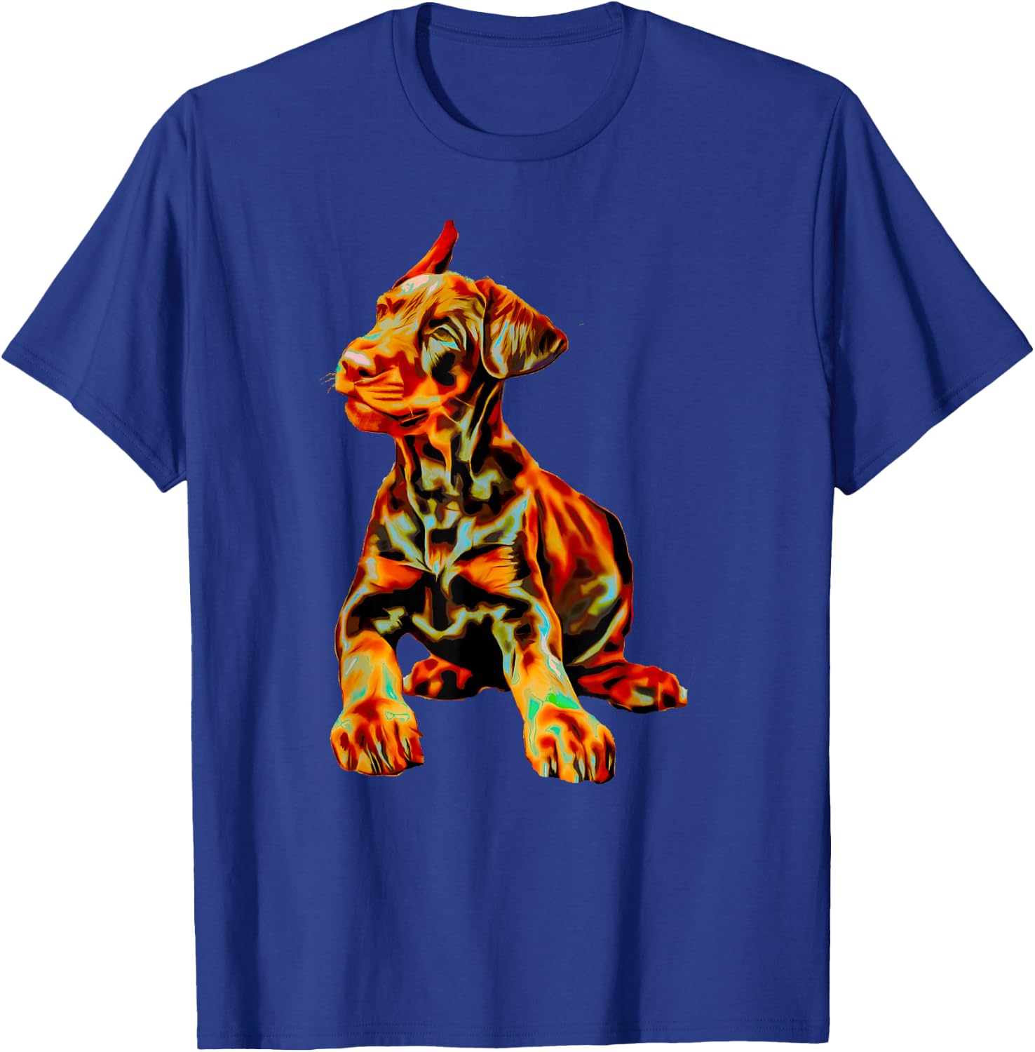 Doberman T Shirt Funny Doberman Shirt Men Women Kids T-Shirt - T-Shirt | Royal