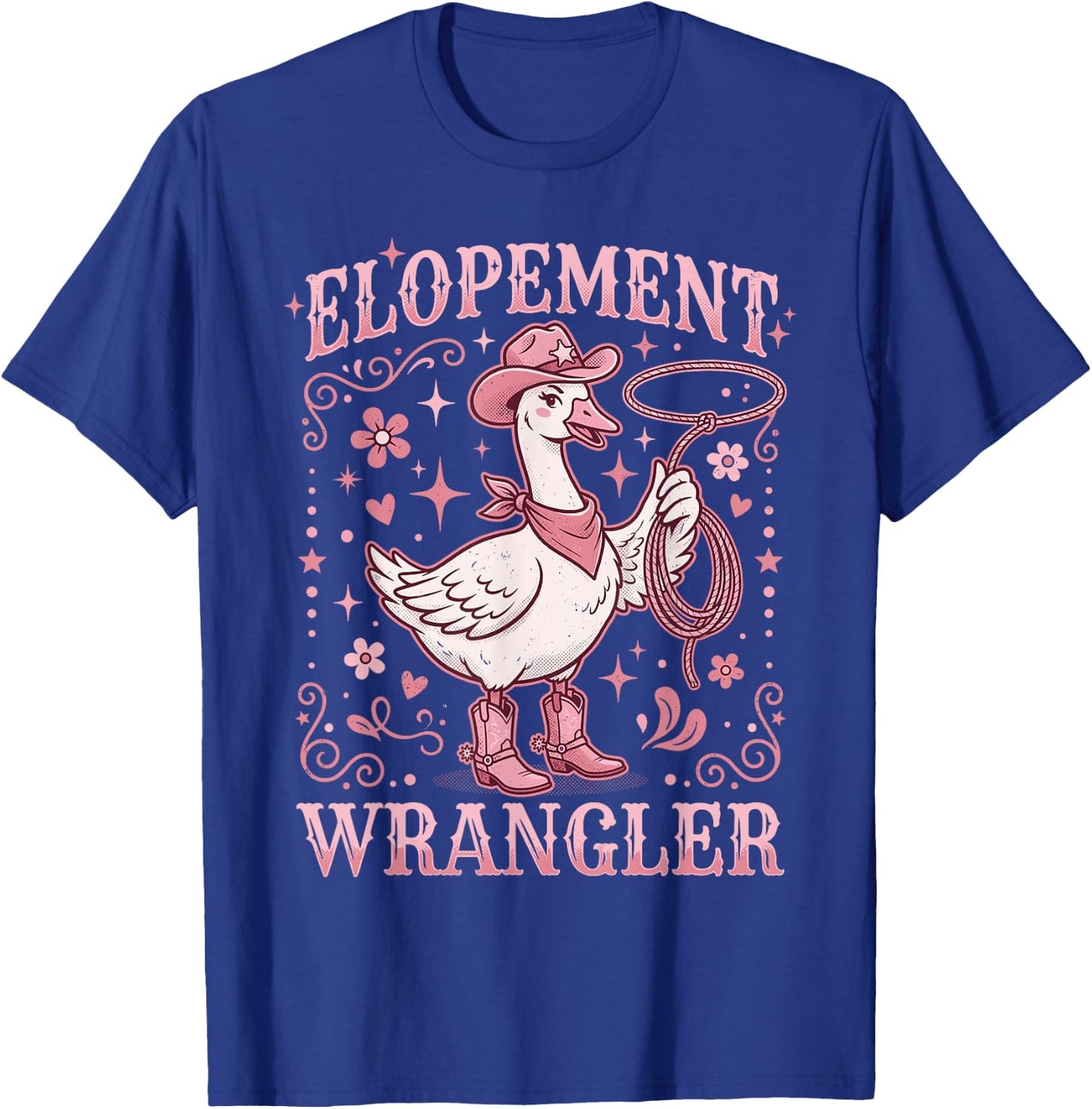 Elopement Wrangler ABA Behavior Analyst RBT Cowboy Goose T-Shirt - T-Shirt | Royal