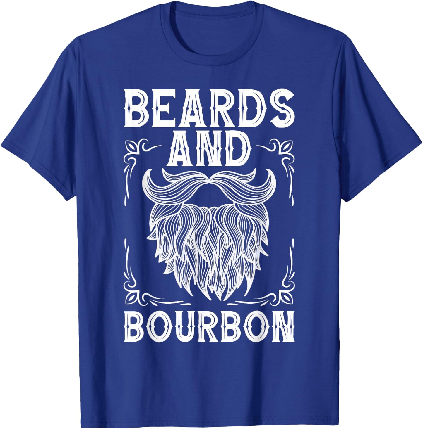 Beard Bourbon Lover Drinking Husband Papa Grandpa Dad T-Shirt - T-Shirt | Royal