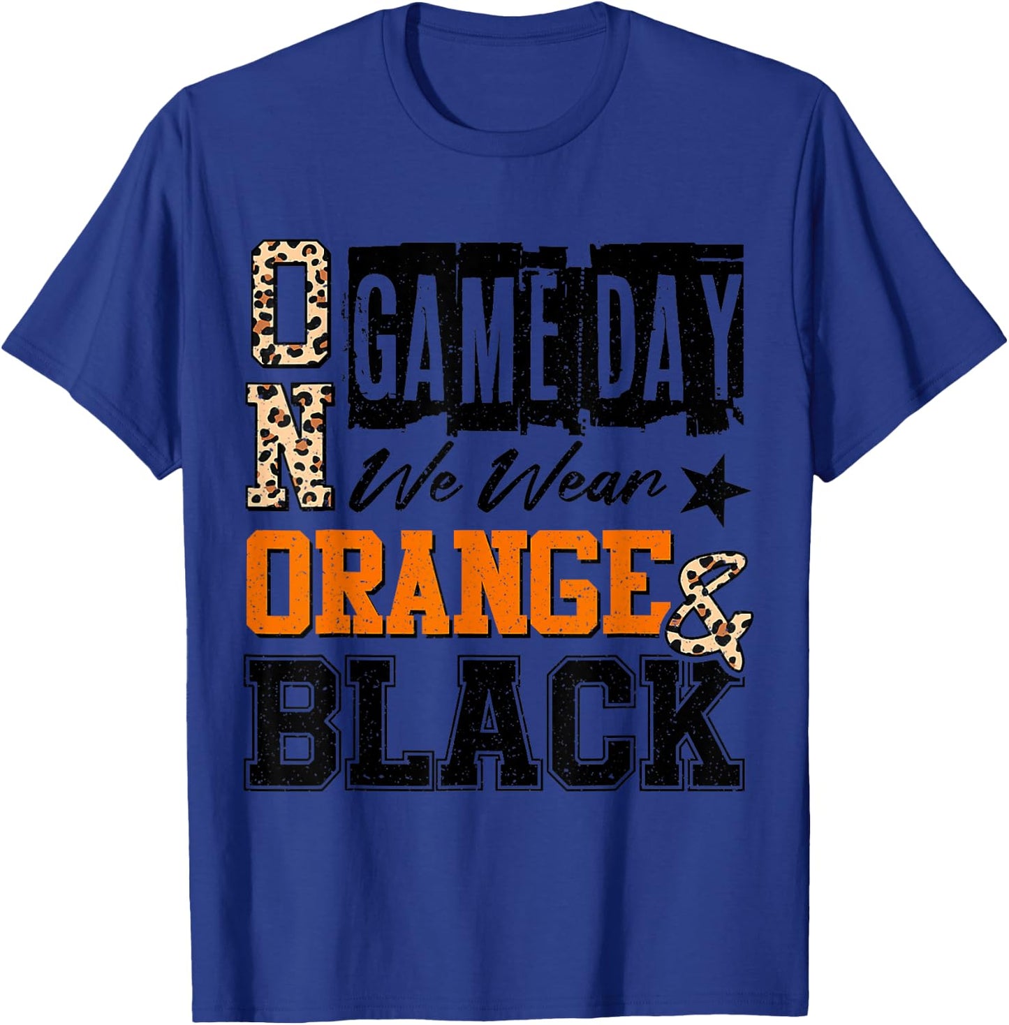 Love Play Football On Gameday We Wear Orange And Black T-Shirt - T-Shirt | Royal