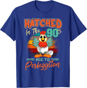 Chicken 90th Birthday Perfeggtion Chick Barnyard Farm Barn T-Shirt - T-Shirt | Royal