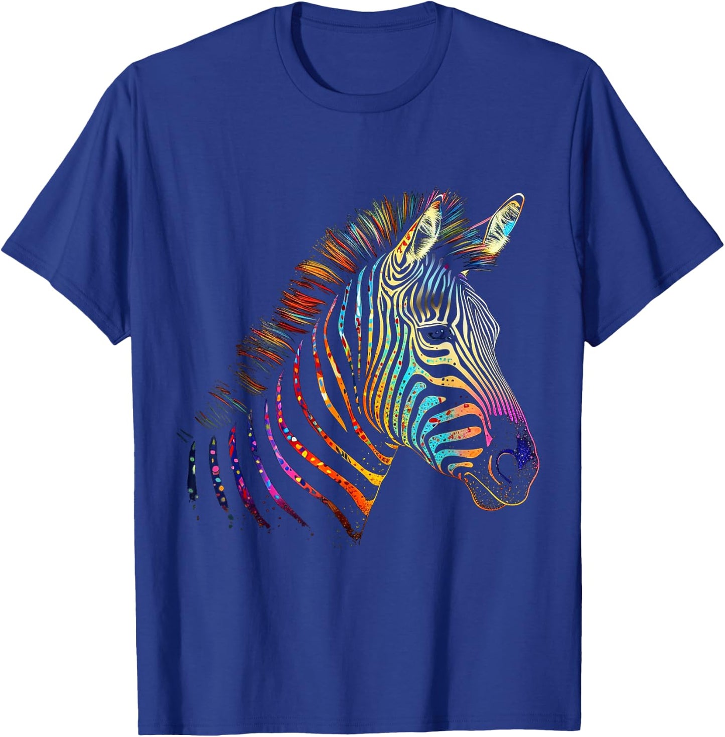 Zebra Colourful - Art Animal Zoo Animal Lovers Zebra T-Shirt - T-Shirt | Royal