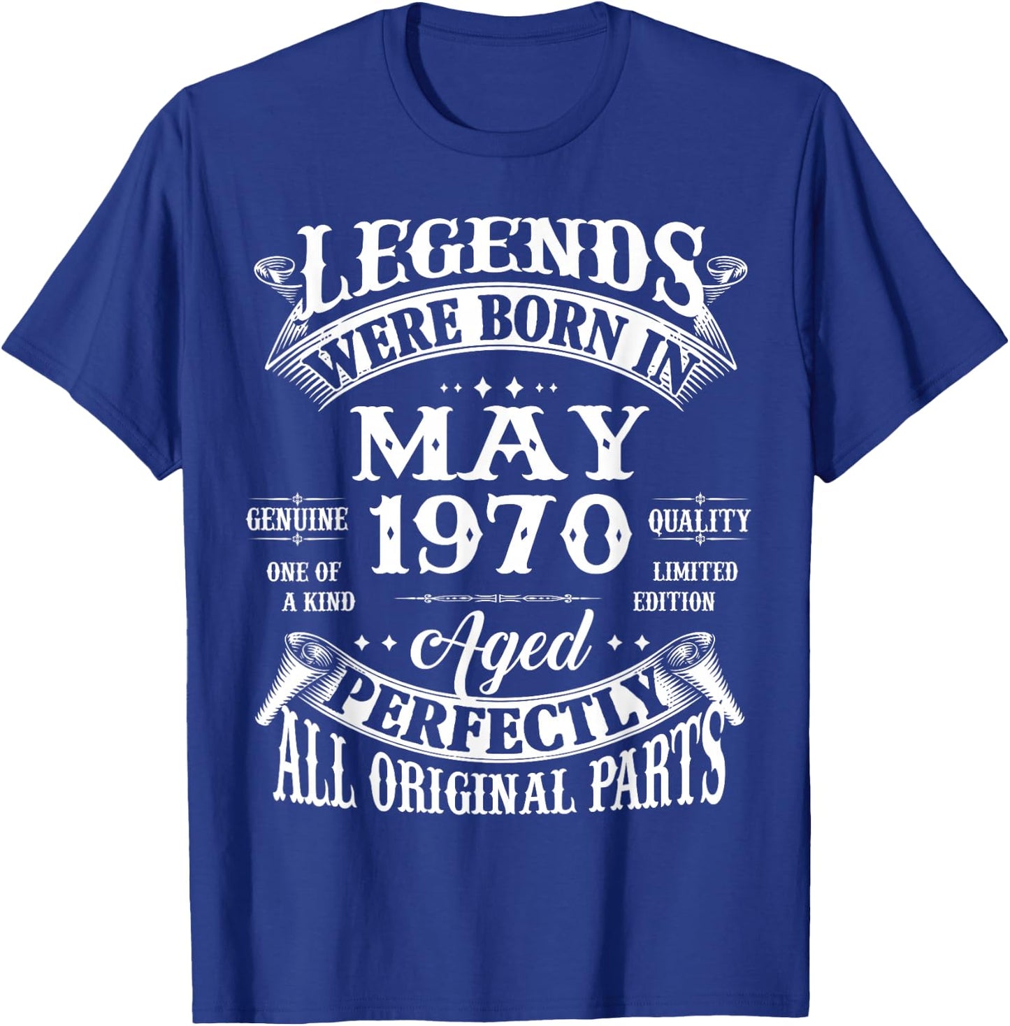 56th Birthday Legends Born In May 1970 56 Years Old T-Shirt - T-Shirt | Royal