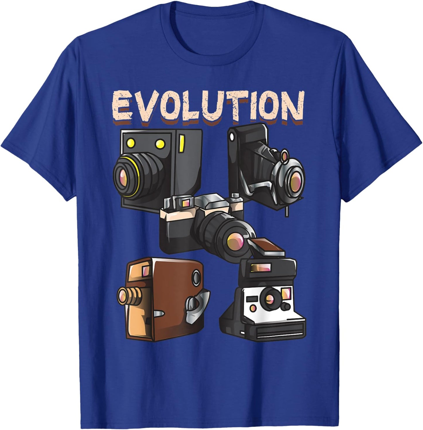 Vintage Evolution of the Camera Photography T-Shirt - T-Shirt | Royal