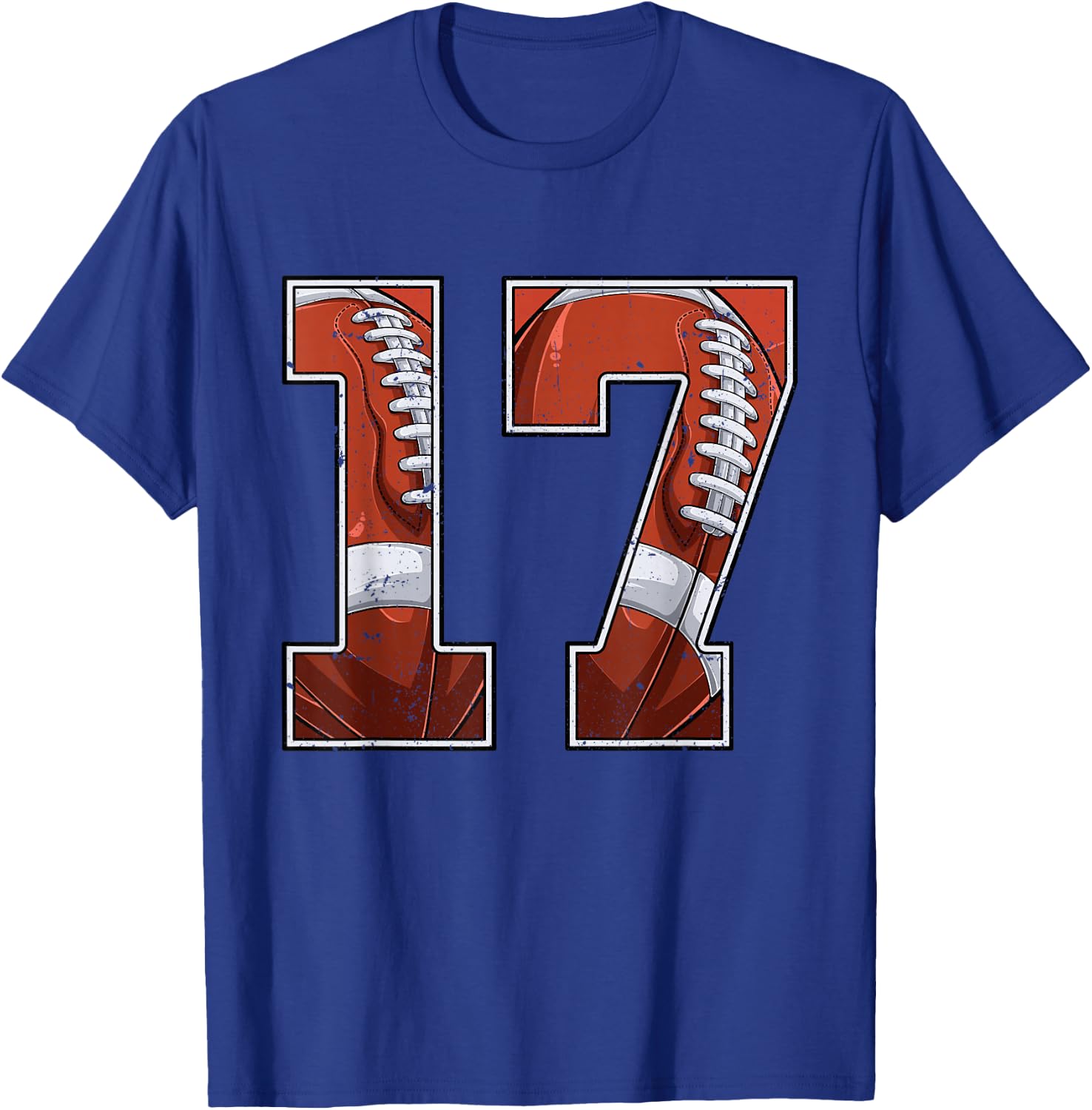 Football 17th Birthday Boy Seventeen 17 Years Old Bday Party T-Shirt - T-Shirt | Royal
