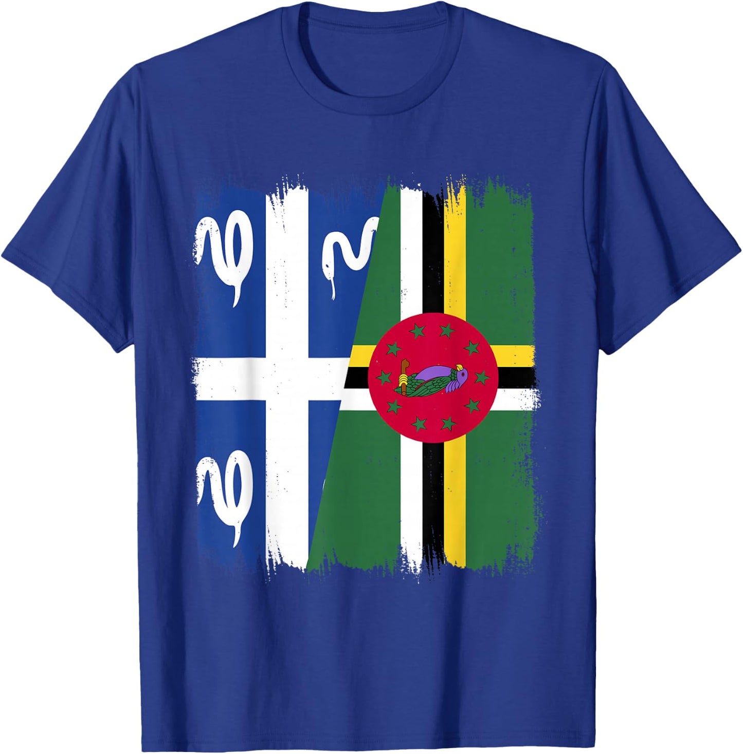 Flag Guadeloupe and Martinique Dominique , Black, S T-Shirt - T-Shirt | Royal