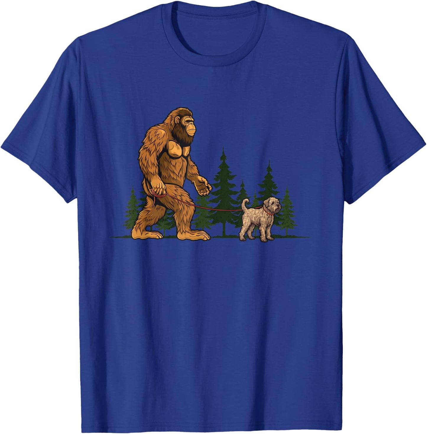 Funny Soft Coated Wheaten Terrier Bigfoot Dog Walking Dog T-Shirt - T-Shirt | Royal