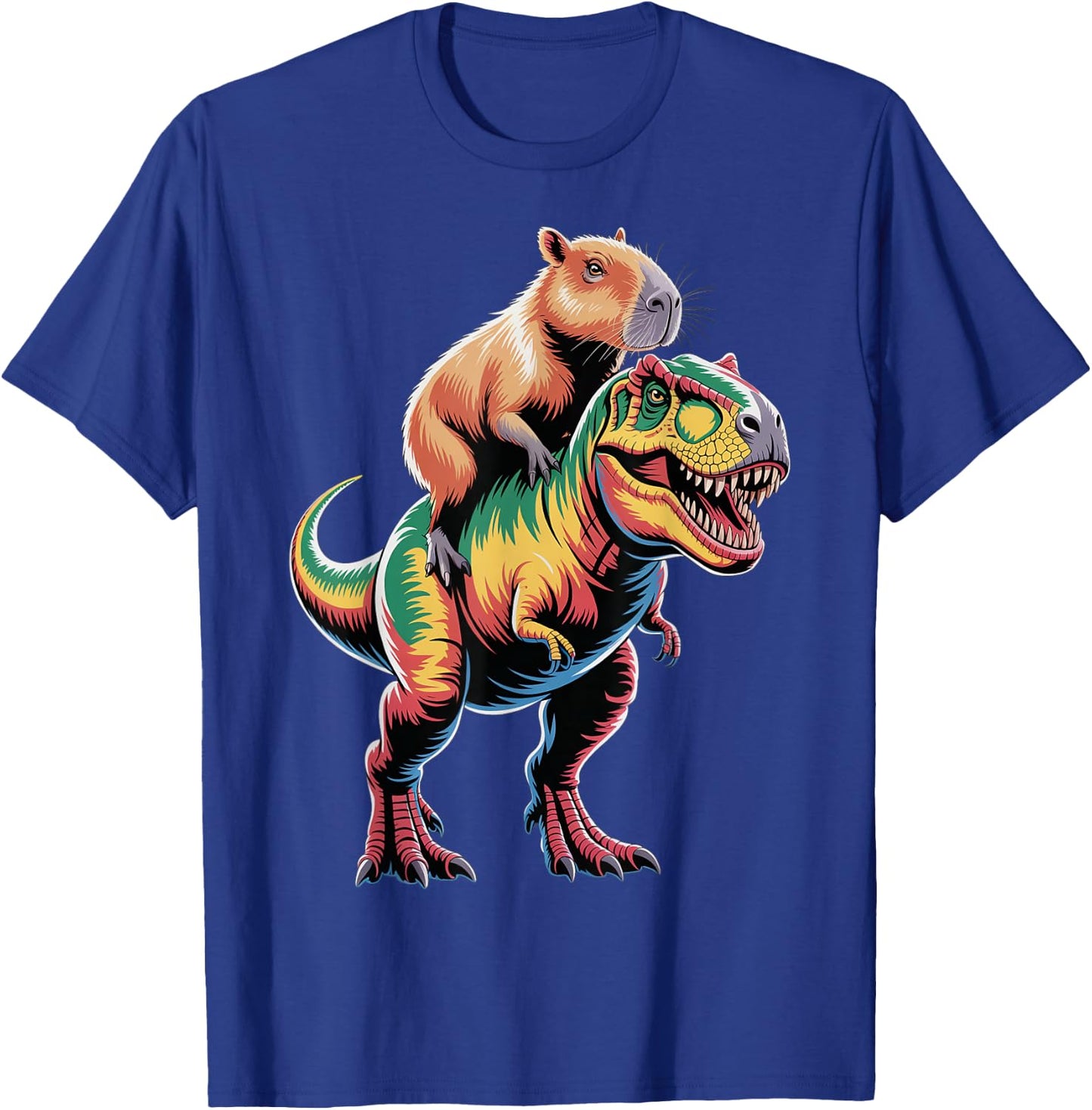 Dino Adventure With Capybara T-Shirt - T-Shirt | Royal
