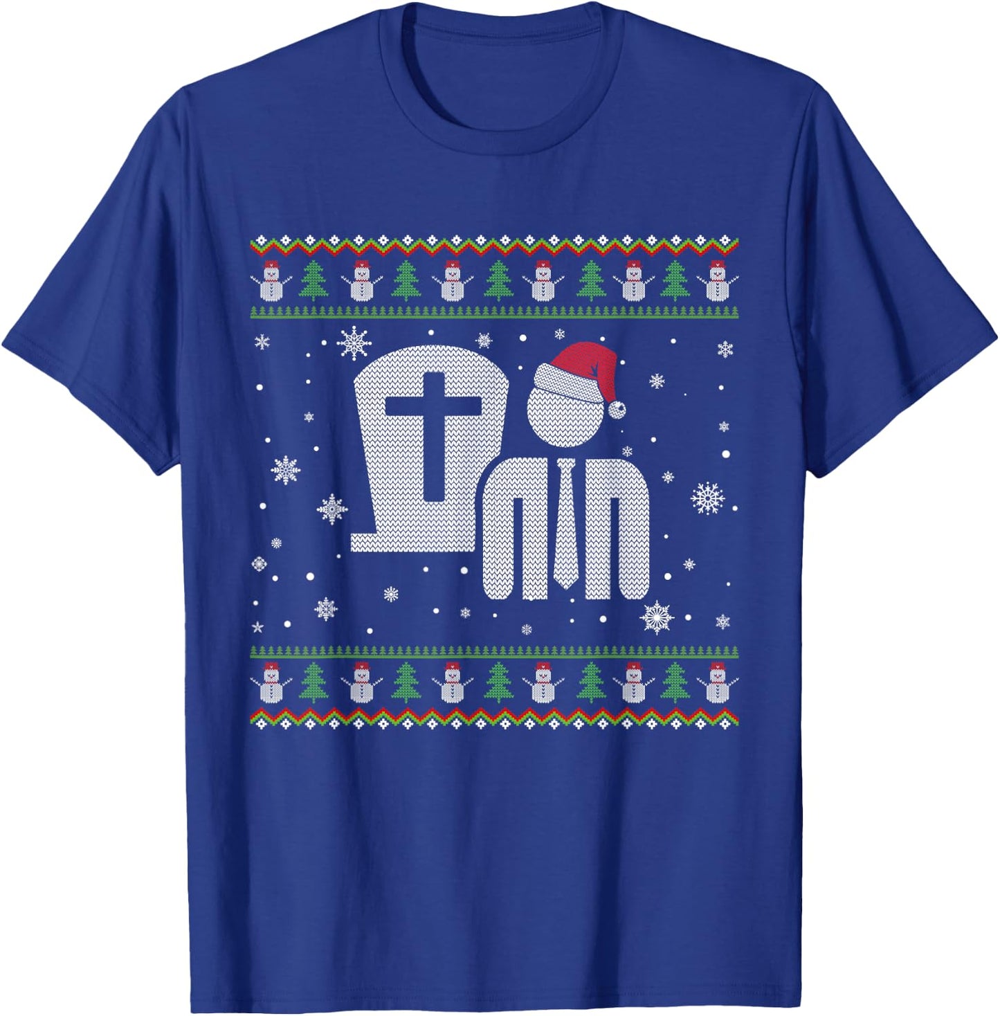 Funeral Director Santa Hat Ugly Christmas Sweaters Pajamas T-Shirt - T-Shirt | Royal