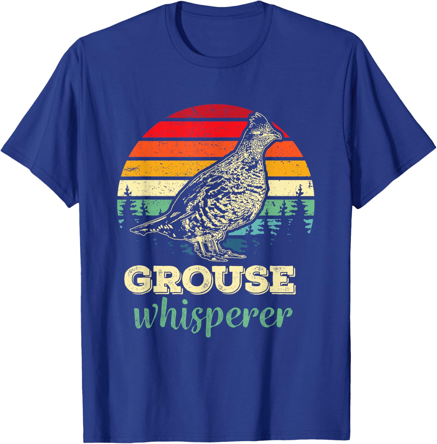 Retro Ruffed Grouse Whisperer Bird Hunting Birding T-Shirt - T-Shirt | Royal