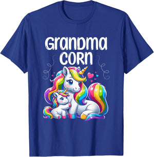 Grandma Corn Unicorn Mythical Creature Unicorns Grandmother T-Shirt - T-Shirt | Royal