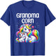Grandma Corn Unicorn Mythical Creature Unicorns Grandmother T-Shirt - T-Shirt | Royal