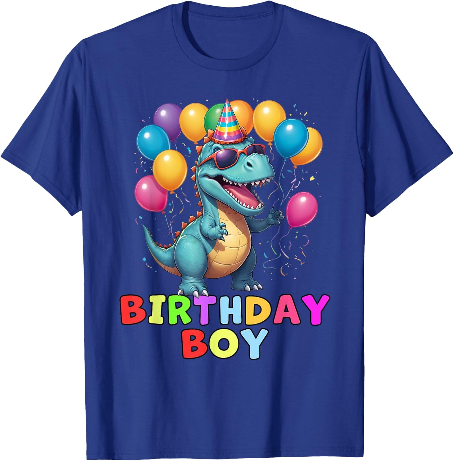 Dinosaur Birthday Boy Birthday Party T-Shirt - T-Shirt | Royal