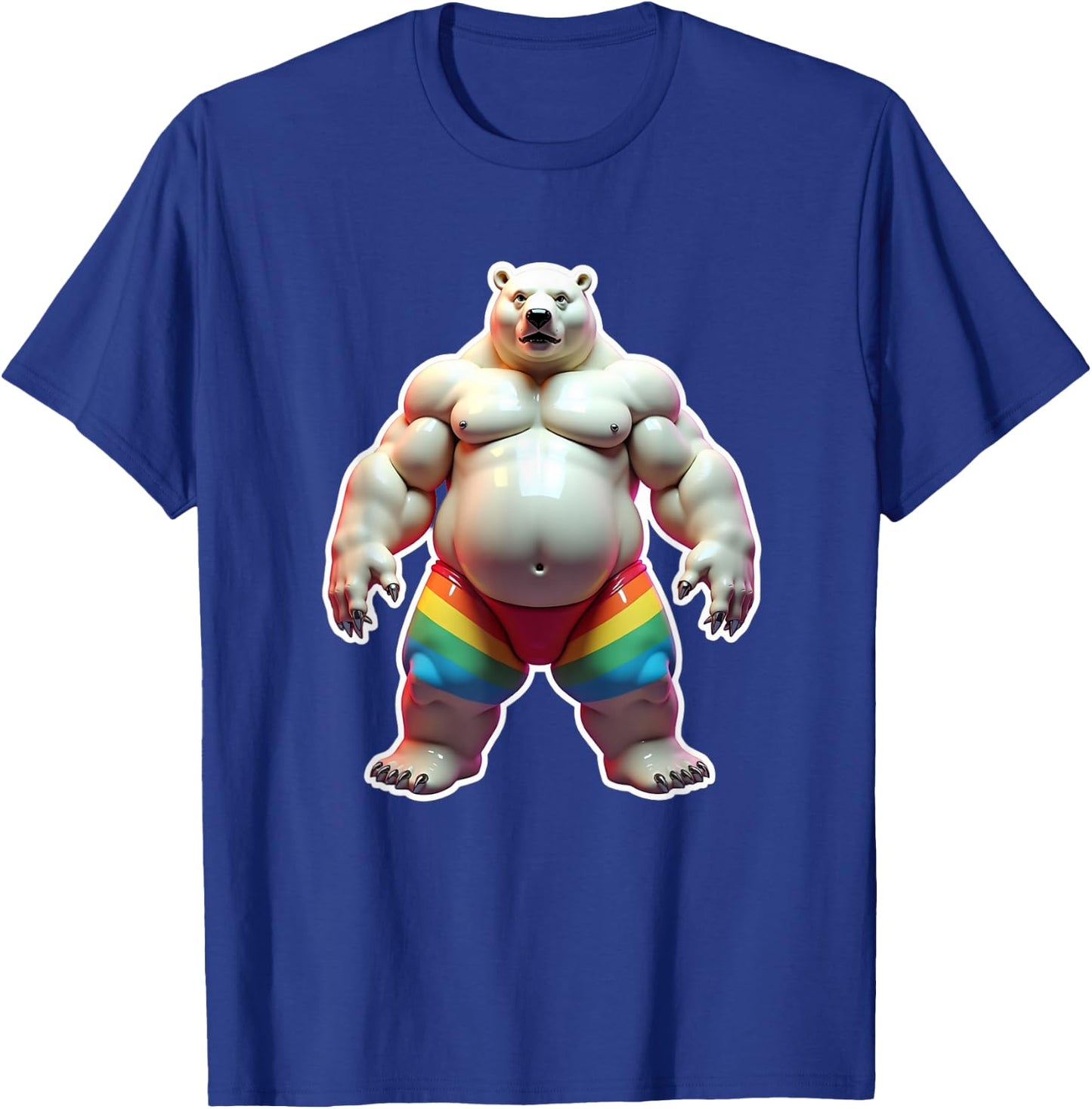 "I Love Bears" Fun Gay Pride Vintage Rainbow T-Shirt - T-Shirt | Royal