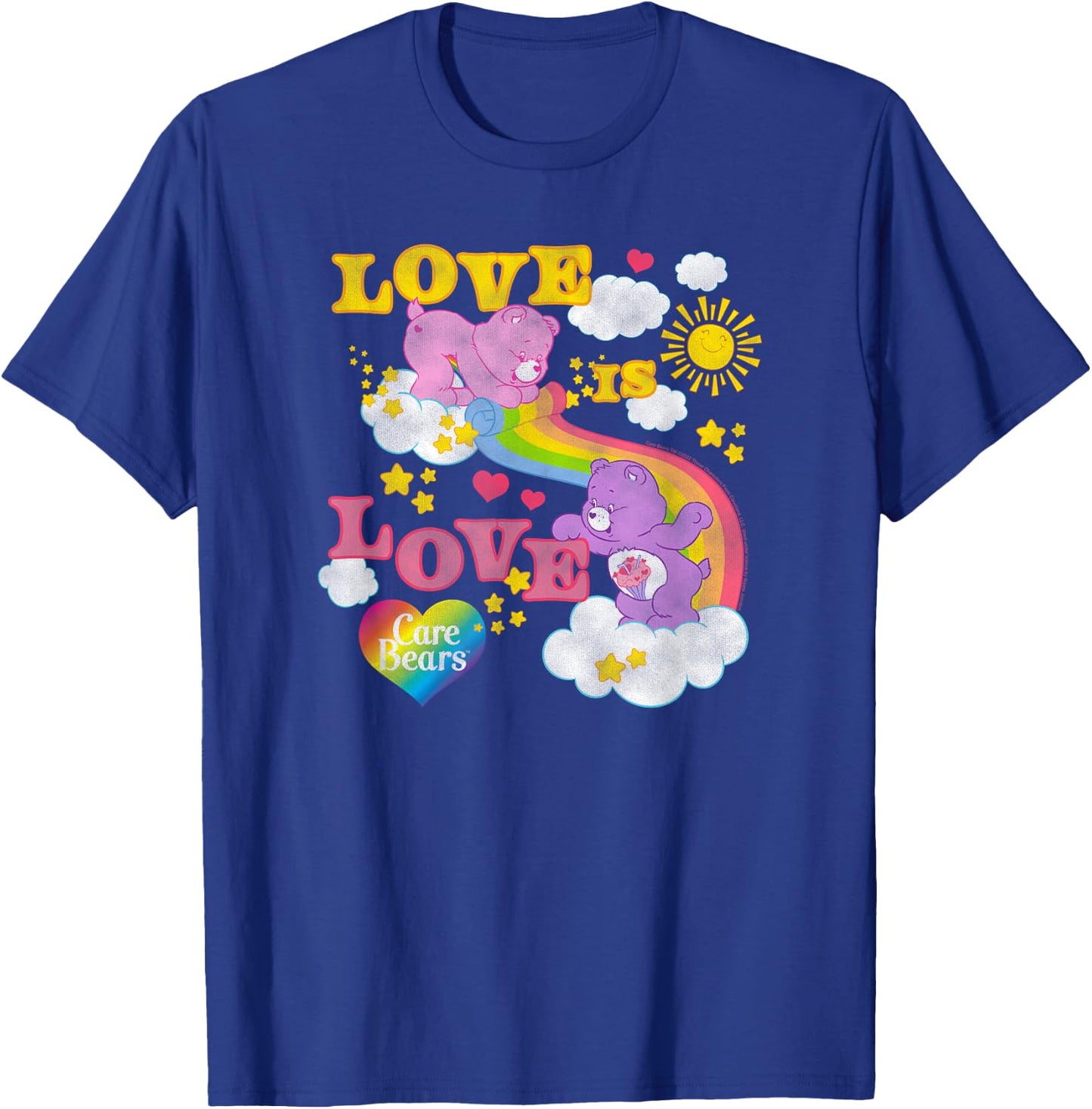 Care Bears Love is Love Rainbow Pride Retro Cartoon T-Shirt - T-Shirt | Royal