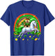 Patrick's Day Shiba Inu Riding Unicorn Shamrocks Rainbow T-Shirt - T-Shirt | Royal