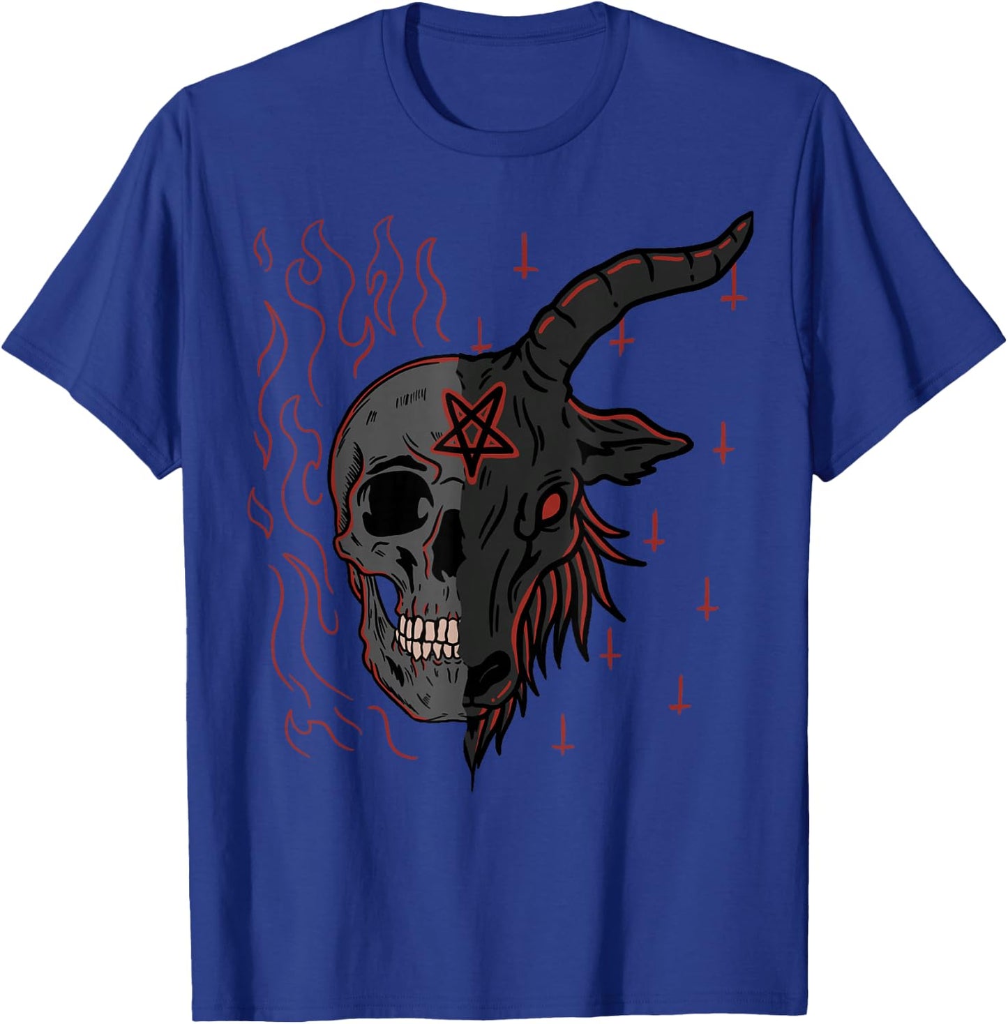 Baphomet Gothic Occult Emo Goats T-Shirt - T-Shirt | Royal