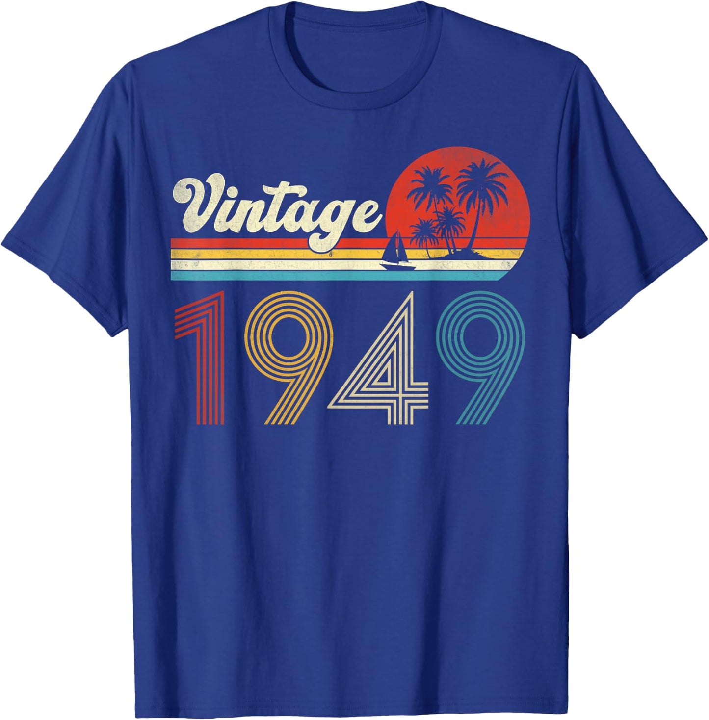 Vintage 1949 75th Birthday Gifts Women 75 Years Old T-Shirt - T-Shirt | Royal