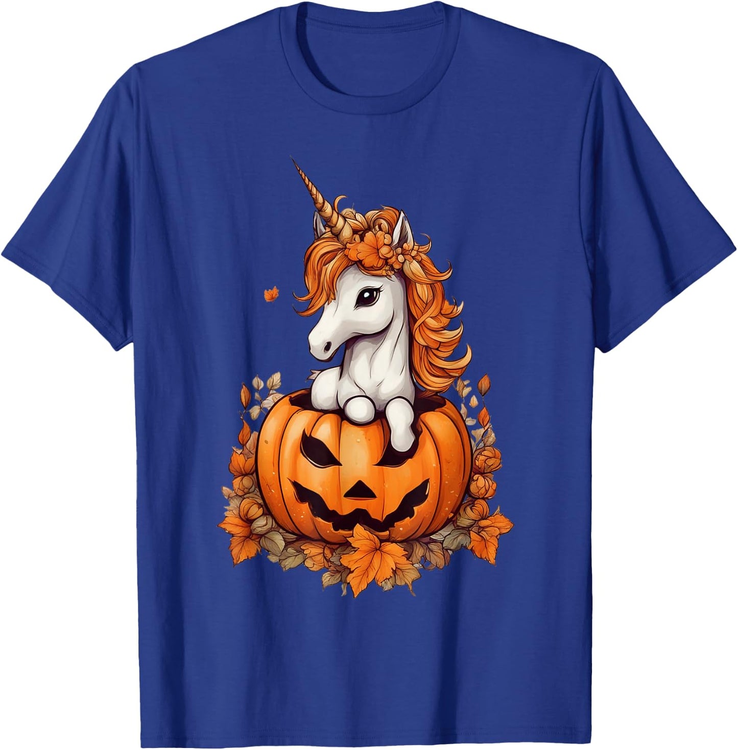 Cute Halloween Anime Kawaii Unicorn Pumpkin Girls T-Shirt - T-Shirt | Royal
