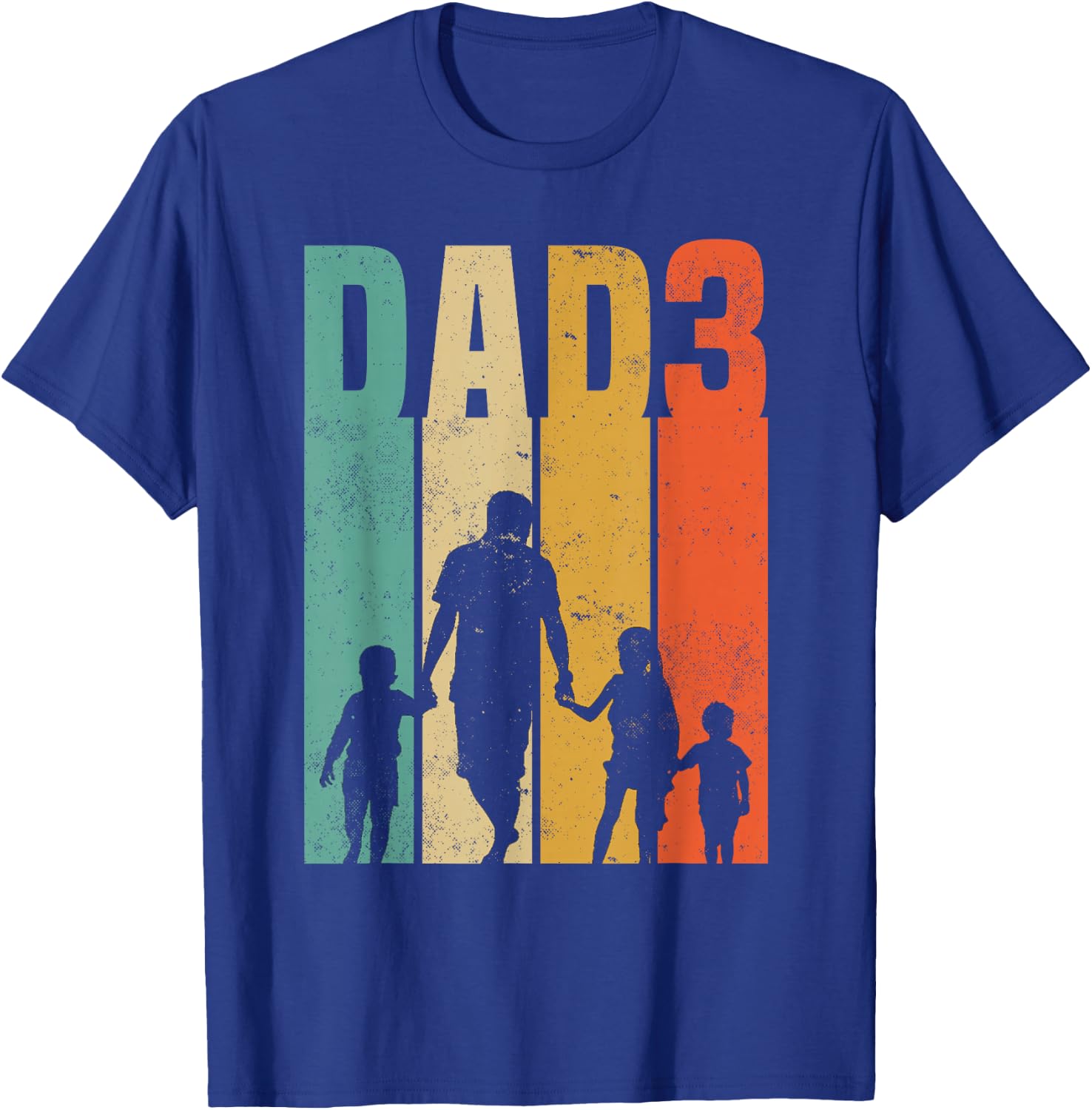 Dad hoch 3 - Vater 3 Kinder Dreifach Papa T-Shirt - T-Shirt | Royal
