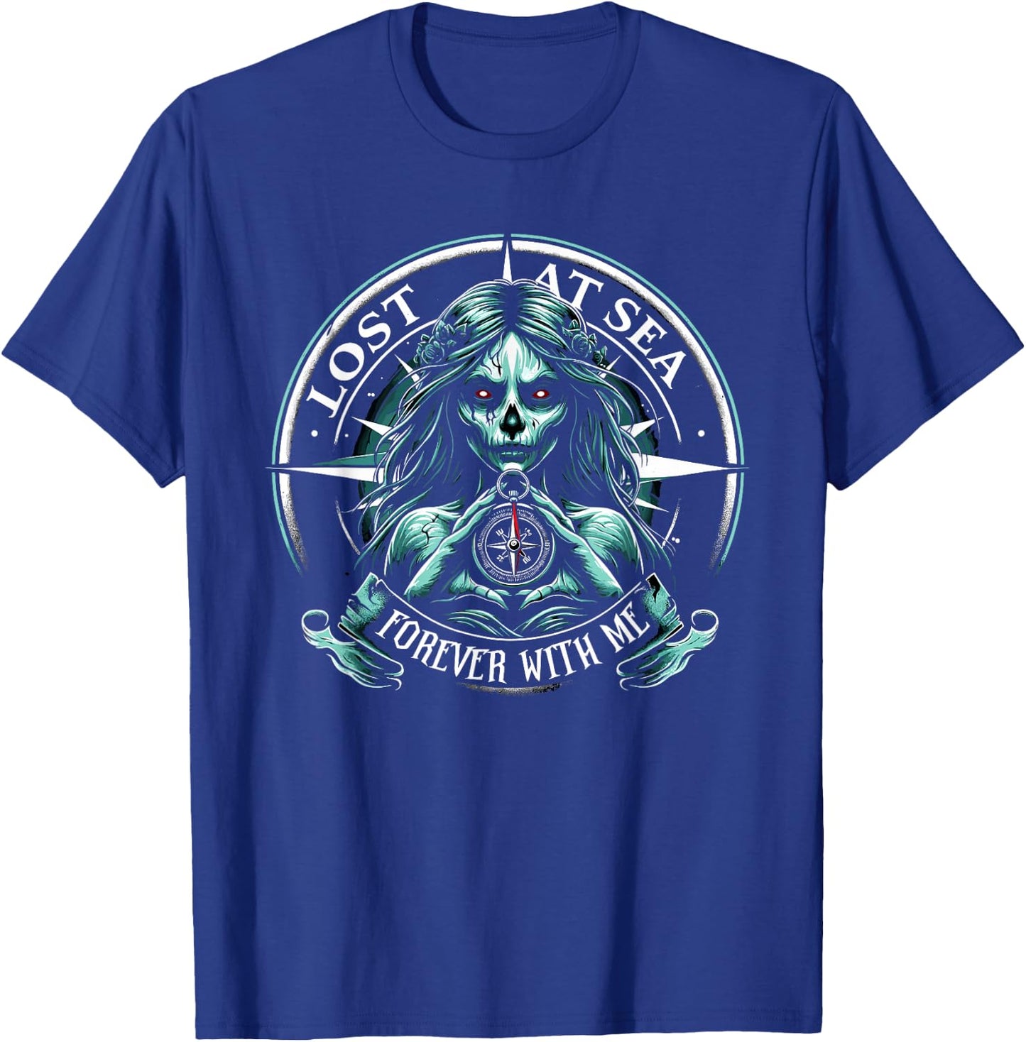 Spooky Sirens Horror Mermaid Creepy Mermaid Haunted Sea T-Shirt - T-Shirt | Royal
