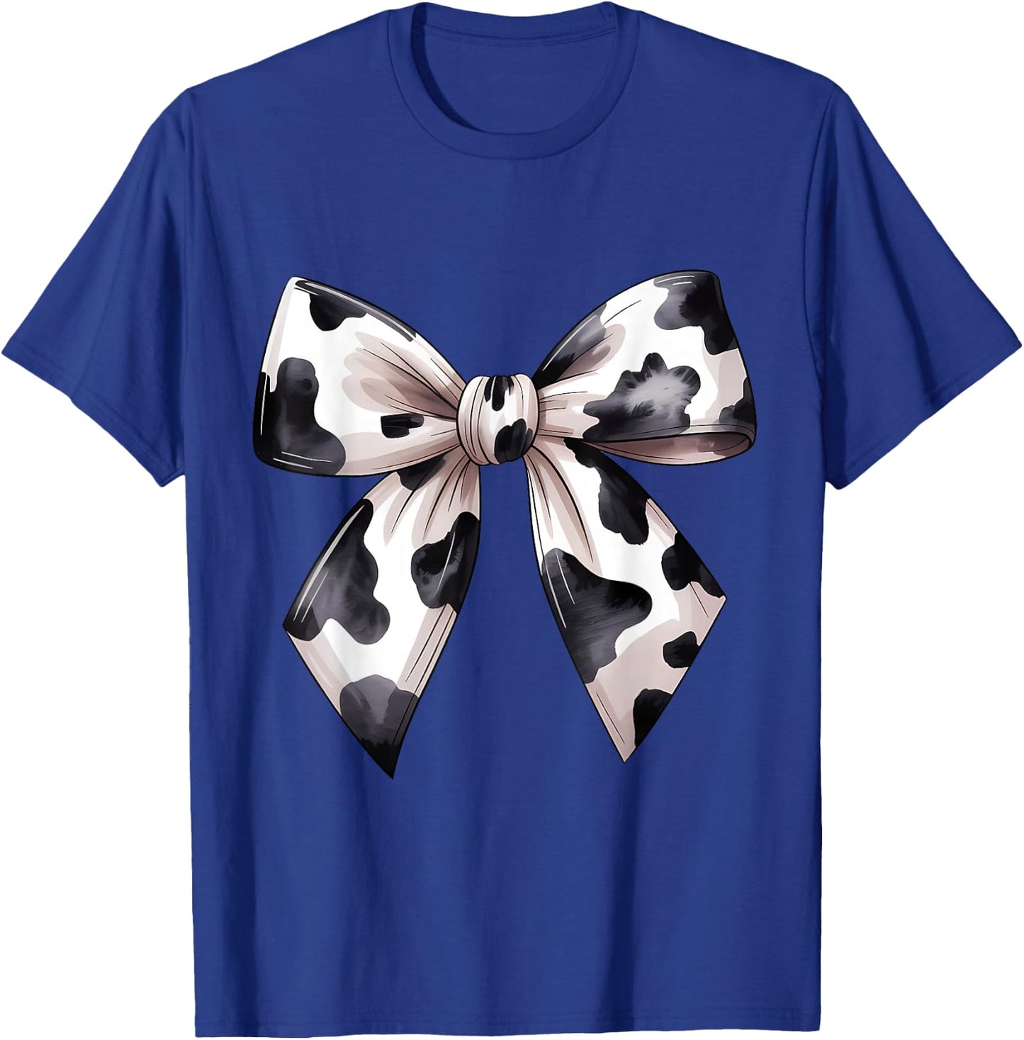 Cow Pattern Coquette Bow Cowprint Cute Cow Lover T-Shirt - T-Shirt | Royal
