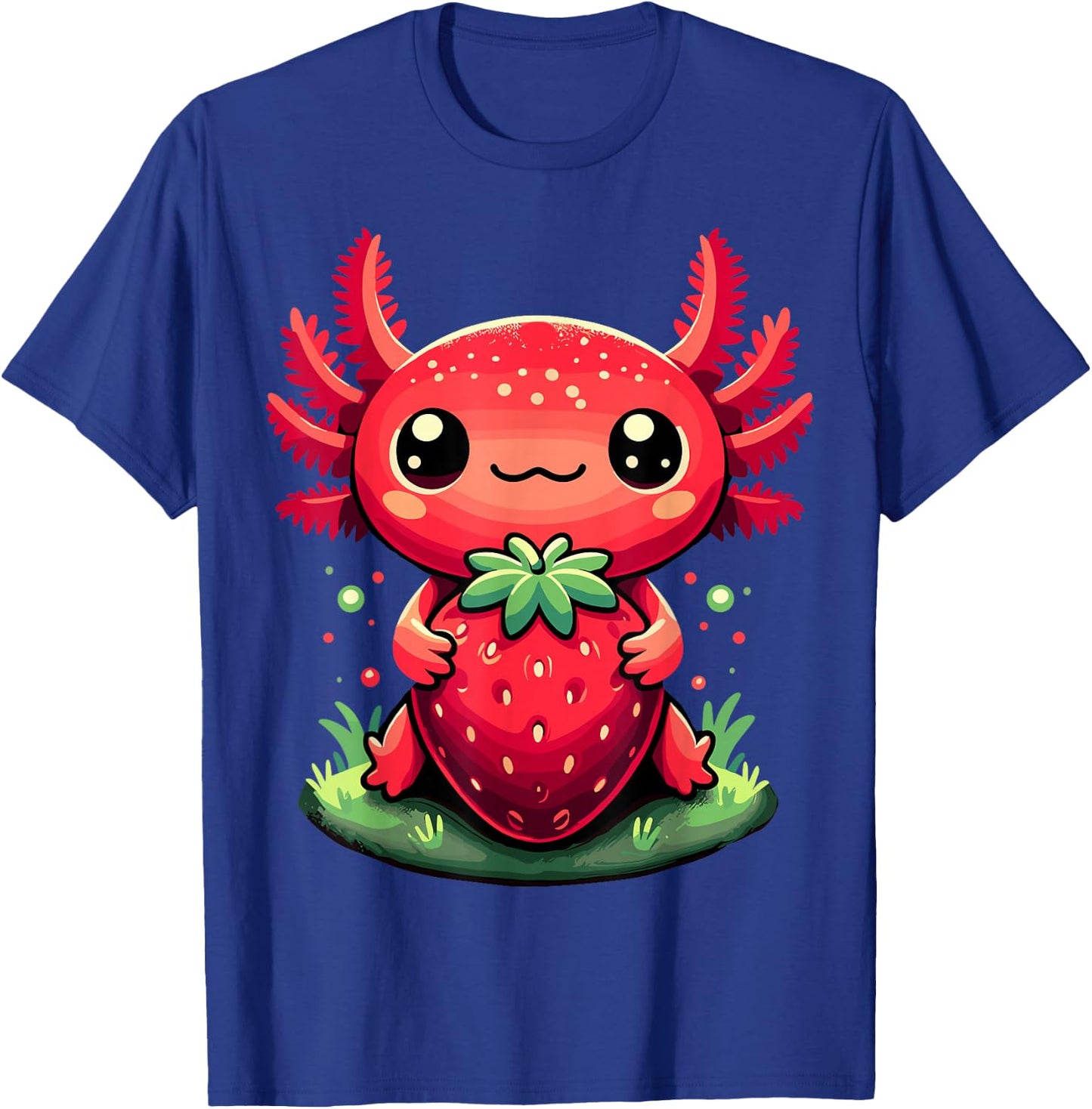 Axolotls Cute Strawberry Summer Fruit Lover Kawaii Axolotl T-Shirt - T-Shirt | Royal