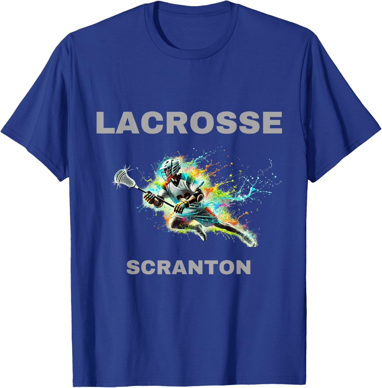 Colorful Lacrosse Player - Scranton T-Shirt - T-Shirt | Royal