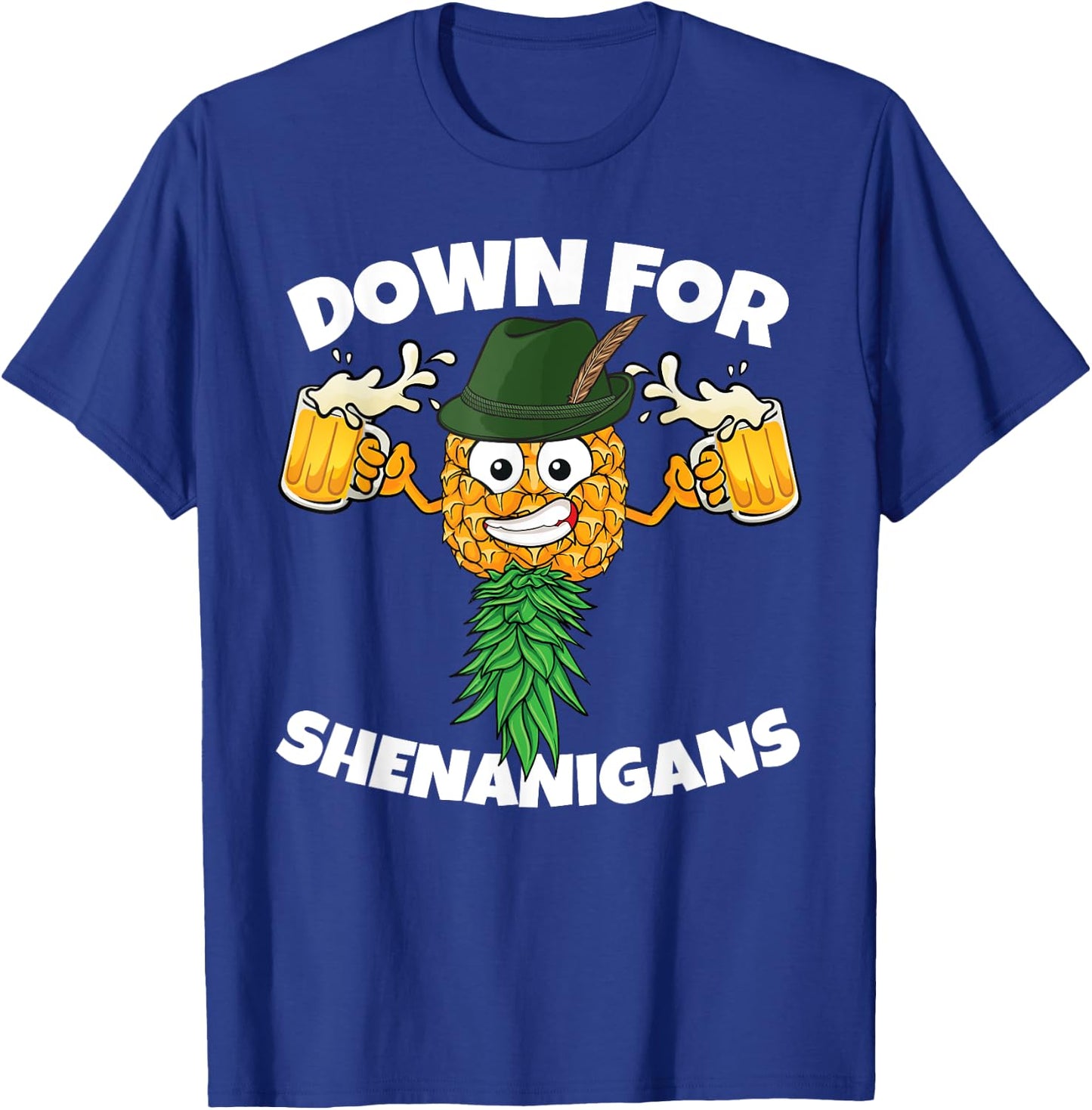 Down For Shenanigans Upside Down Pineapple Swinger Beer Men T-Shirt - T-Shirt | Royal