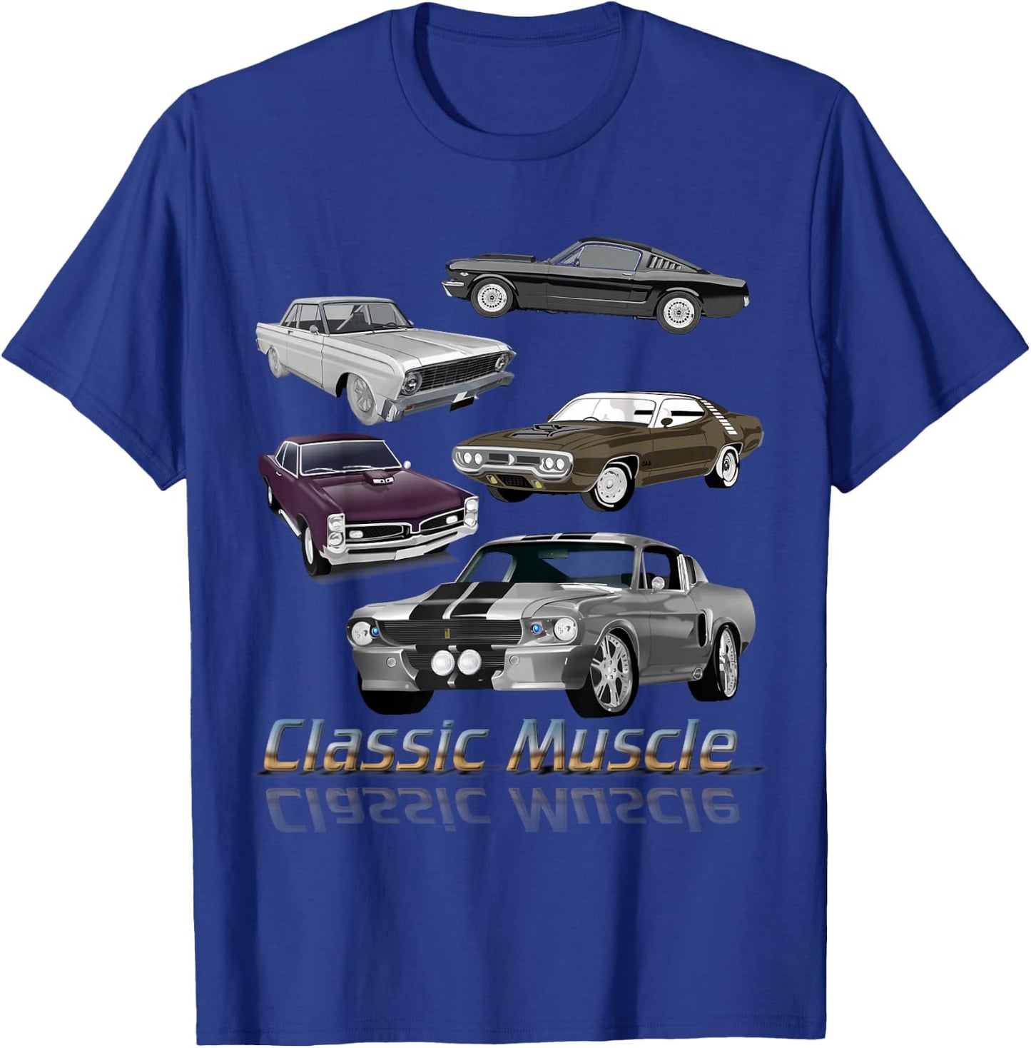 Classic American Muscle Cars Vintage Gift T-Shirt - T-Shirt | Royal