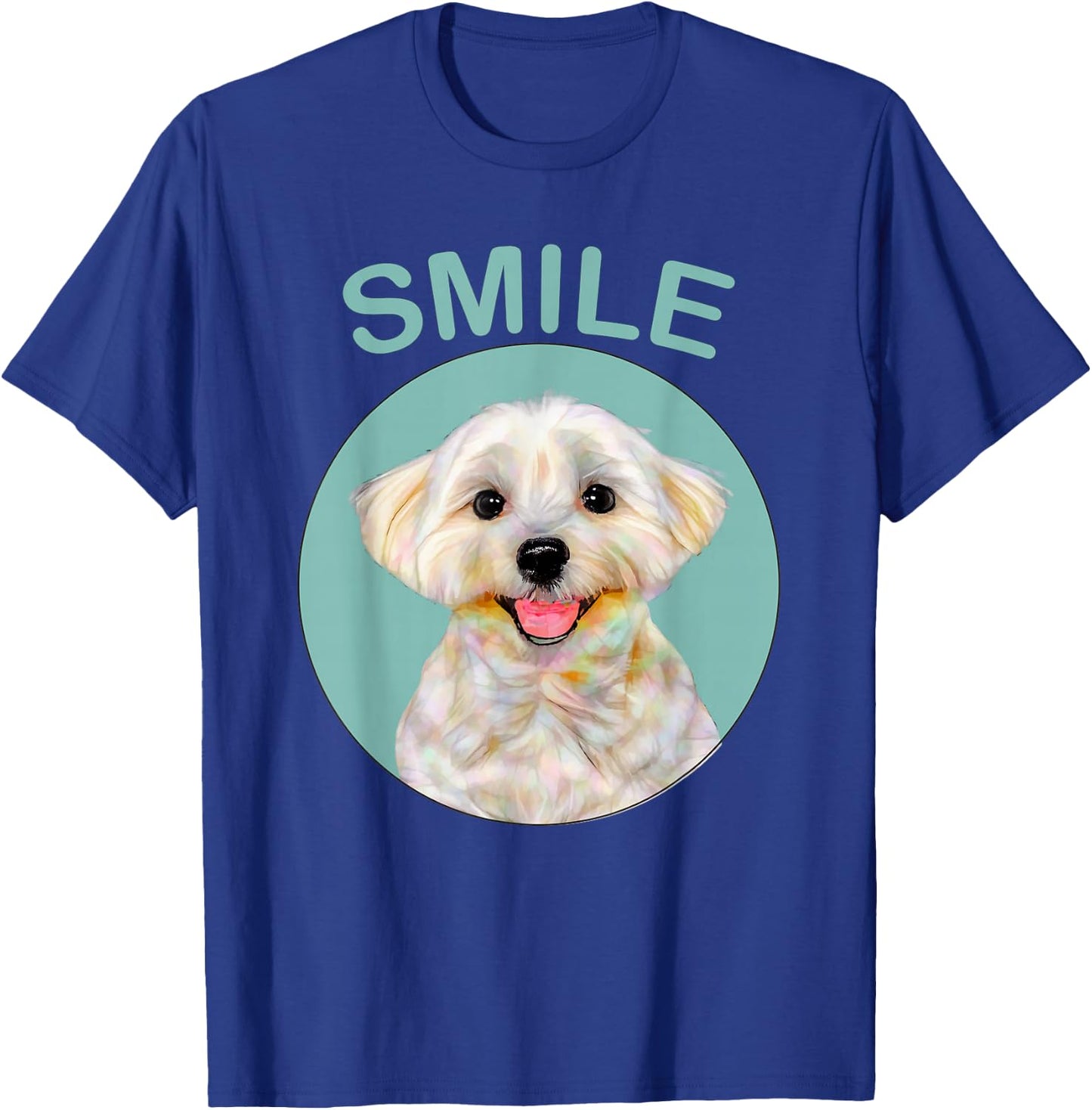 Funny Dog Shirt - Smiling Maltese Women Kids T-Shirt - T-Shirt | Royal