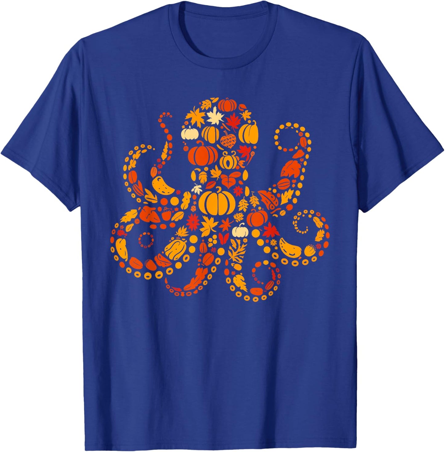 Autumn Pumpkin Fall Octopus Thanksgiving Kids T-Shirt - T-Shirt | Royal