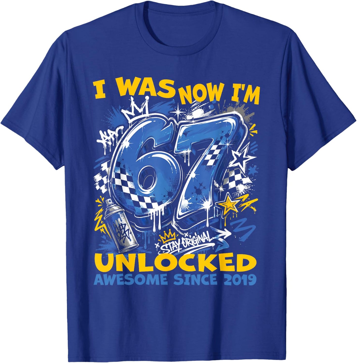 I was 6 Now Im 7 Gamer Boy Birthday Level Up Celebration Fun T-Shirt - T-Shirt | Royal