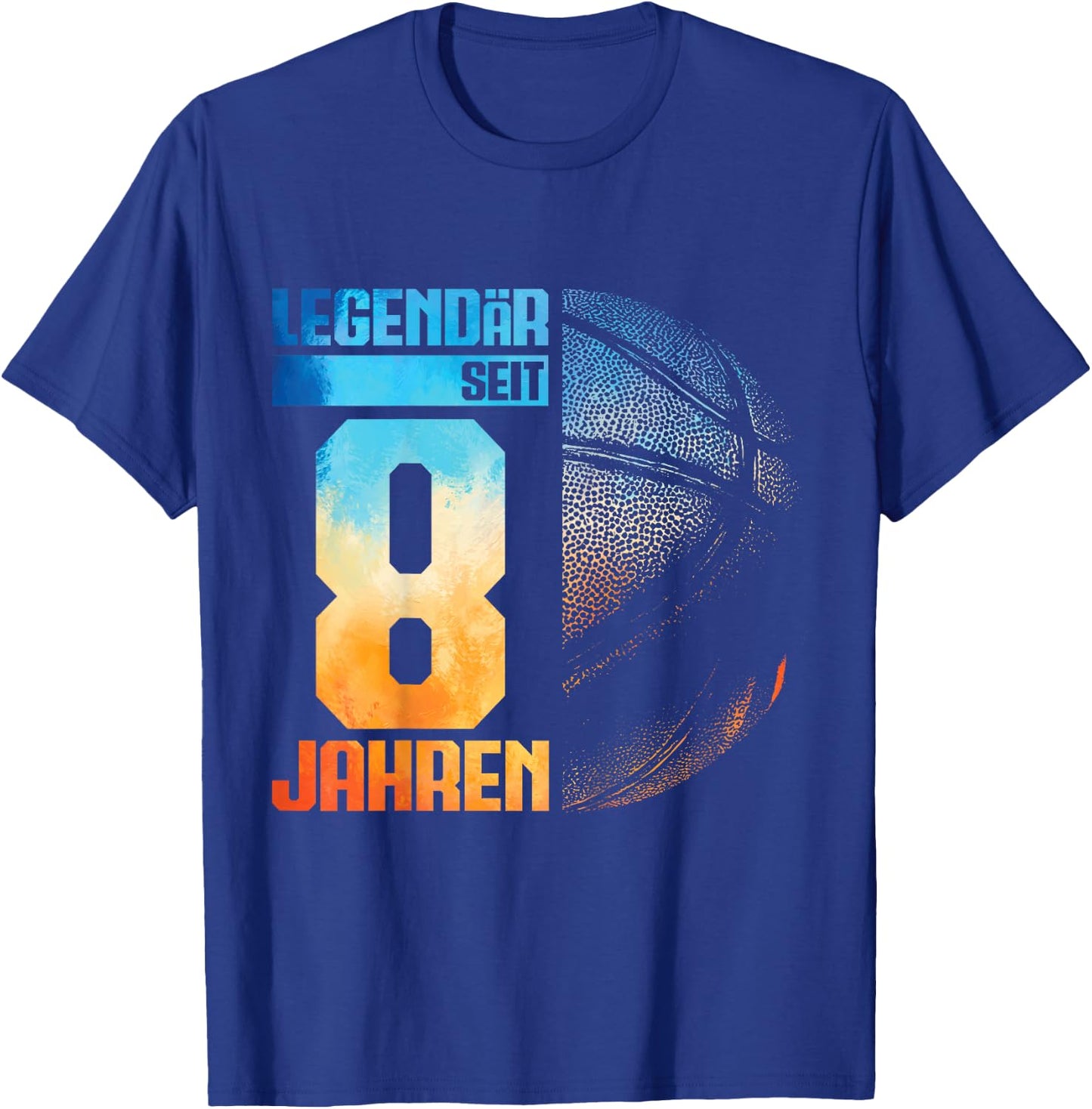 Kids 8th Birthday Retro Basketball Player 8 Years Boy Kids , black T-Shirt - T-Shirt | Royal