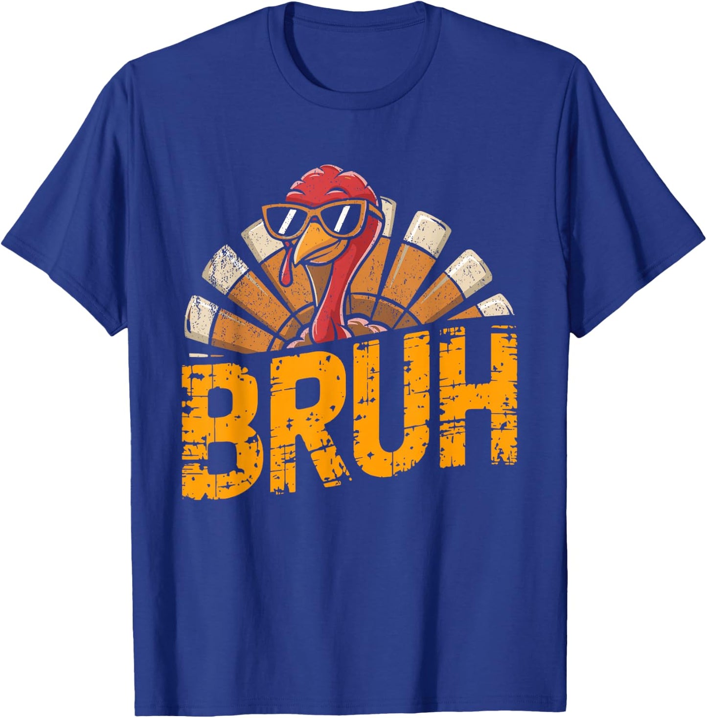 Bruh Funny Thanksgiving Cool Turkey For Boys T-Shirt - T-Shirt | Royal