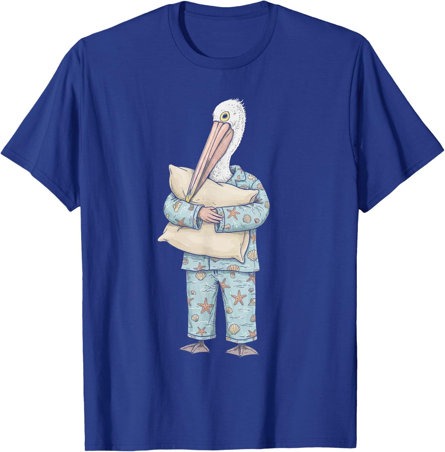 Funny Sleepy Pelican Pajama Women Men Kids Boys And Girls T-Shirt - T-Shirt | Royal