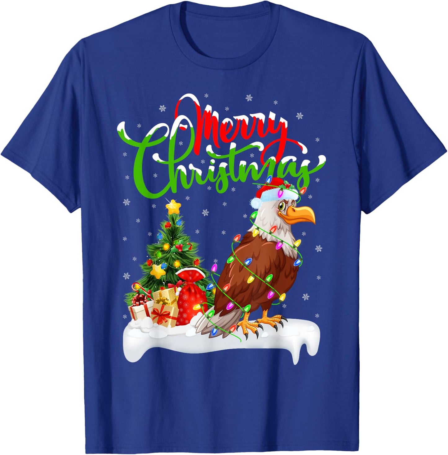 Bald Eagle Bird Lover Xmas Lighting Bald Eagle Christmas T-Shirt - T-Shirt | Royal