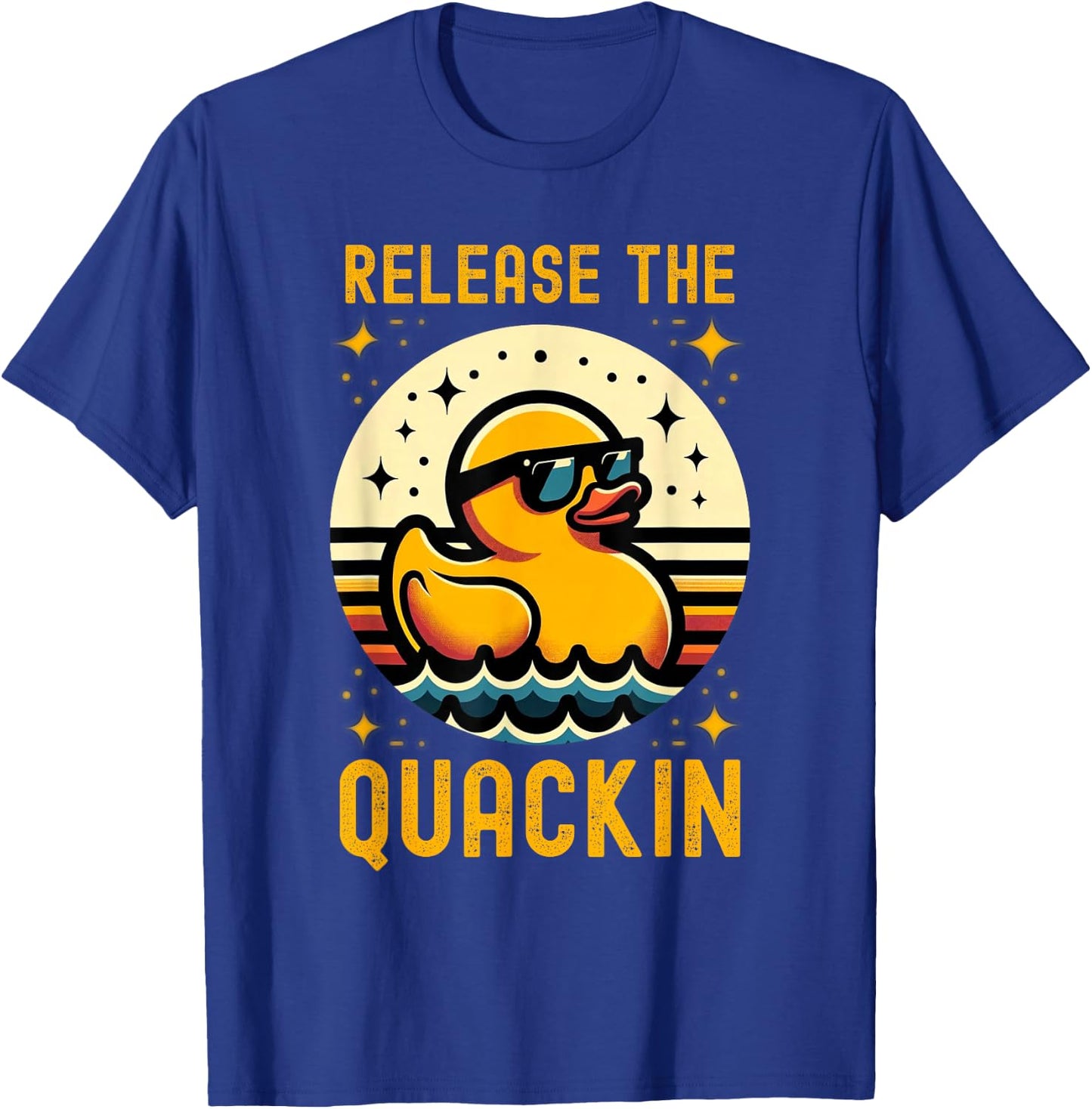 Release The Quackin Funny Duck Lover Rubber Retro Cute Ducky T-Shirt - T-Shirt | Royal